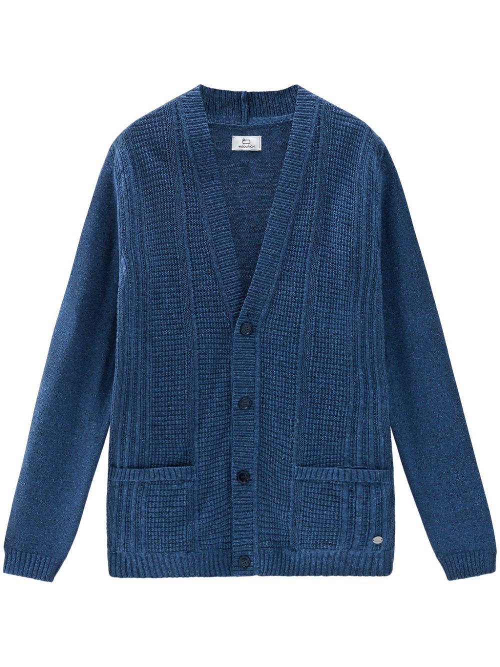 Woolrich ribbed-knit V-neck cardigan - Blue von Woolrich