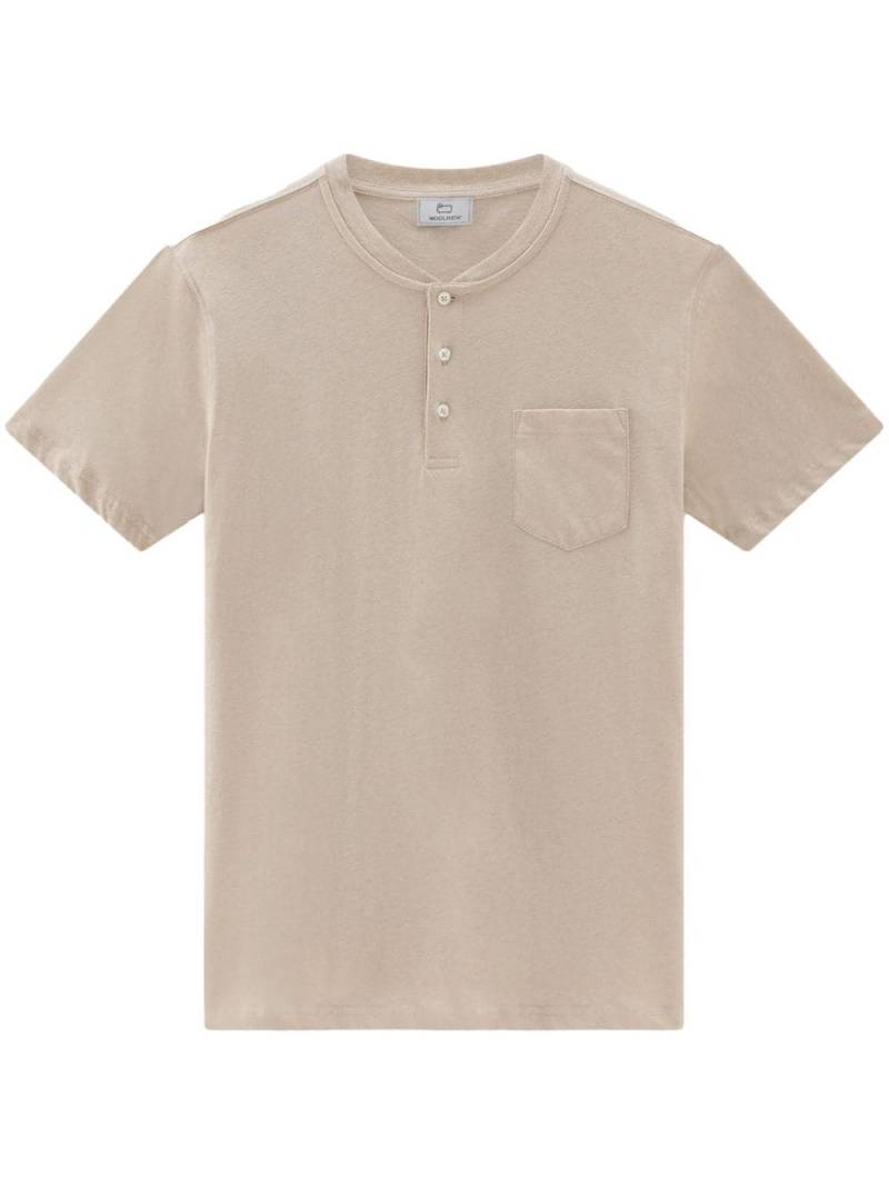 Woolrich short-sleeve Henley top - Neutrals von Woolrich