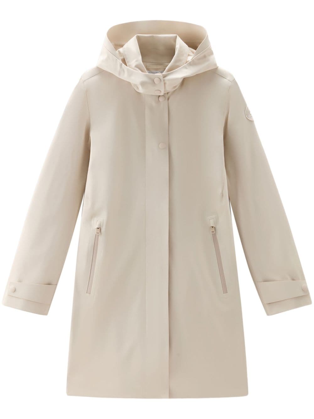 Woolrich single-breasted hooded coat - Neutrals von Woolrich