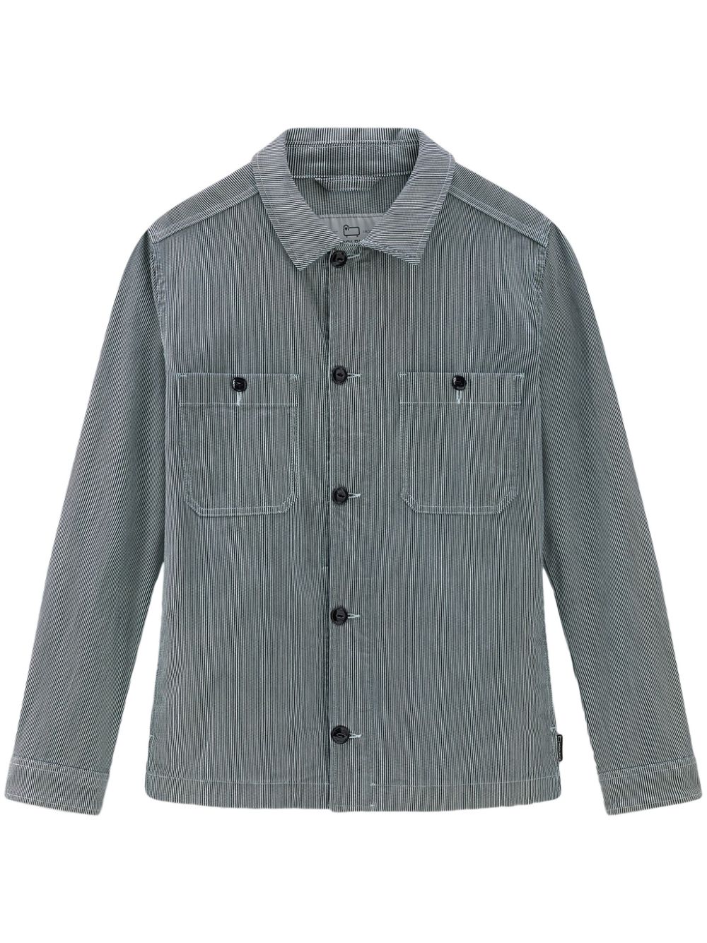 Woolrich stripe-print cotton overshirt - Blue von Woolrich