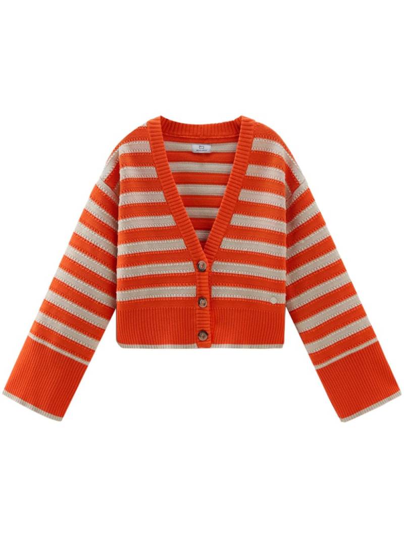 Woolrich striped cotton cardigan - Orange von Woolrich