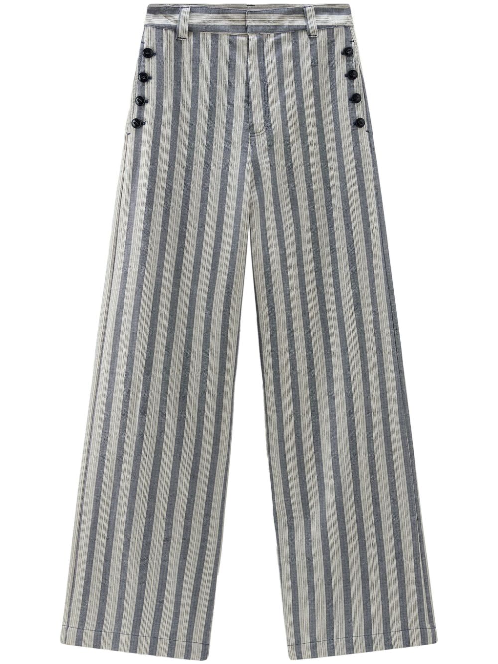 Woolrich striped wide-leg trousers - Blue von Woolrich