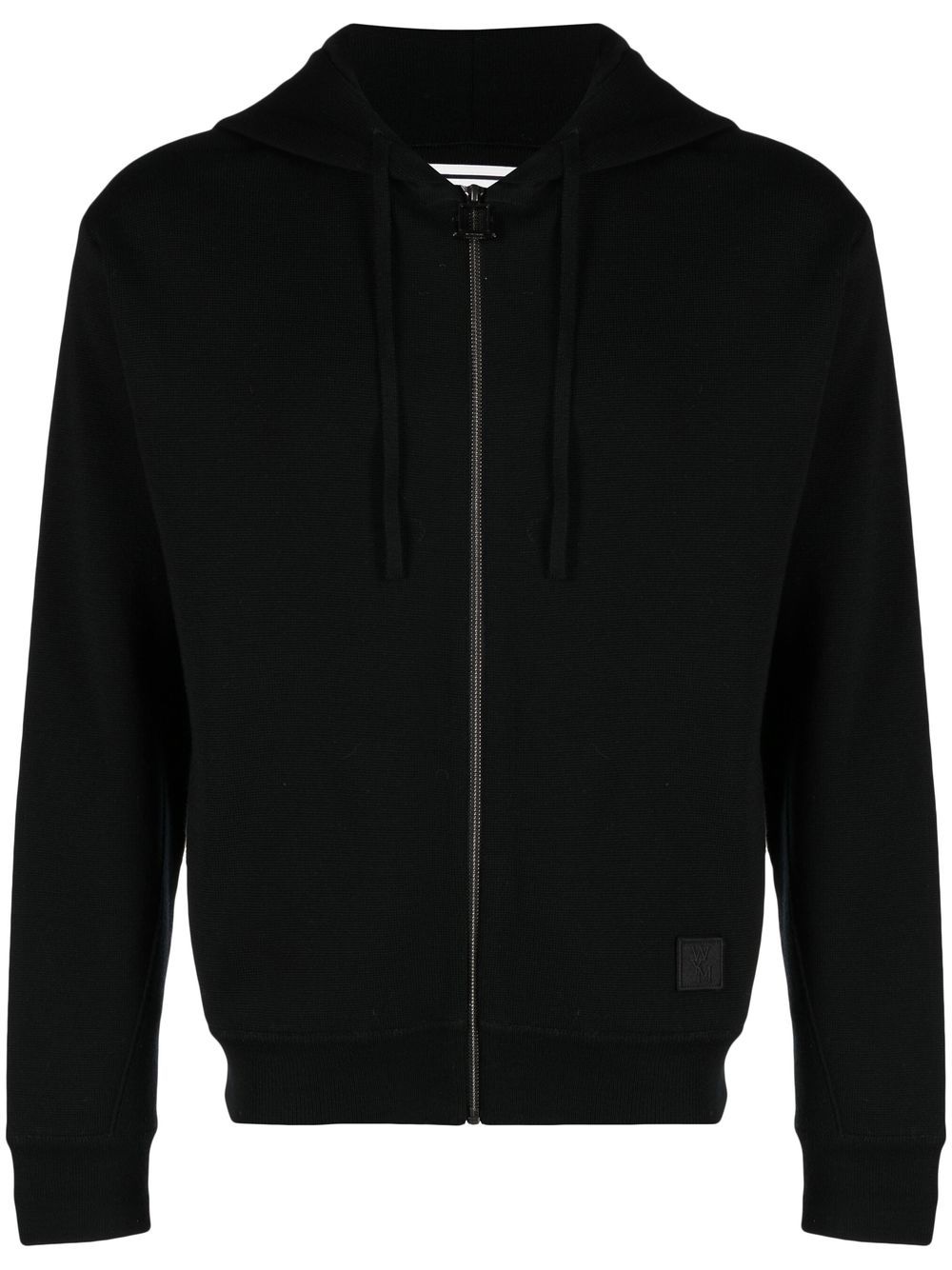 Wooyoungmi jersey-knit drawstring zipped hoodie - Black von Wooyoungmi