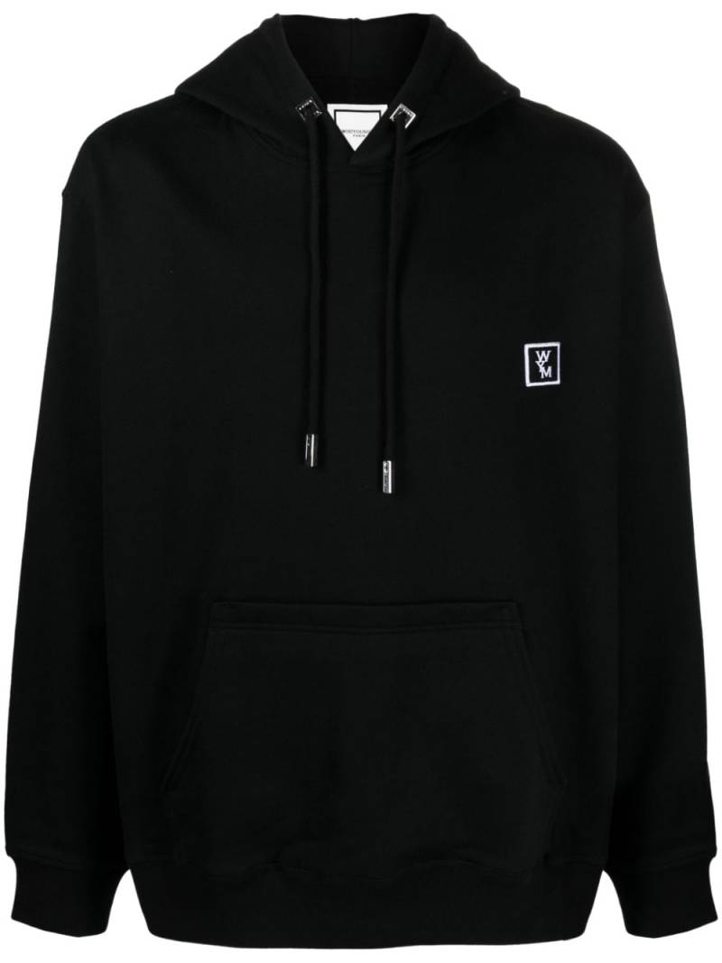 Wooyoungmi logo-embroidered cotton hoodie - Black von Wooyoungmi
