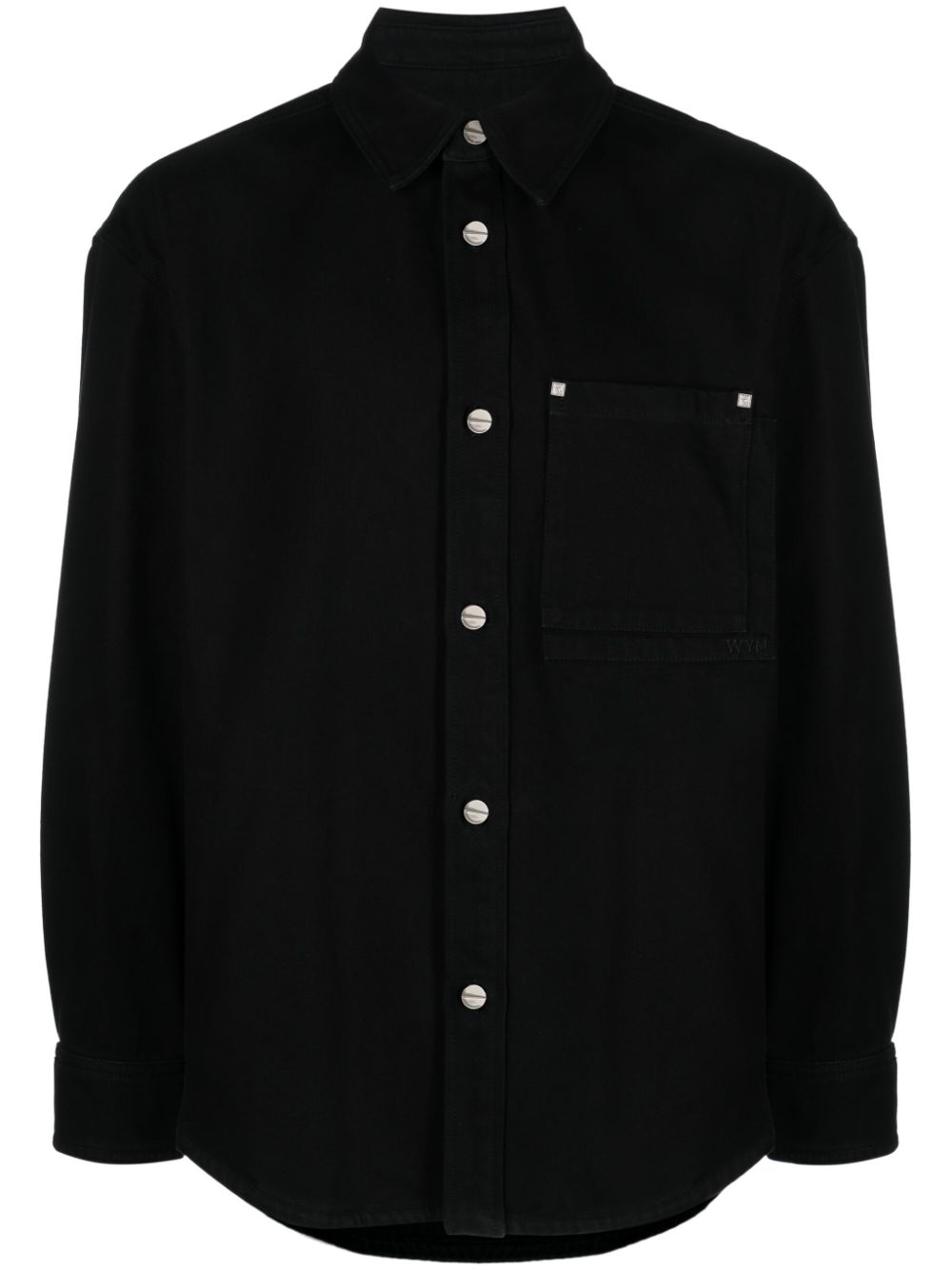 Wooyoungmi logo-embroidered cotton shirt - Black von Wooyoungmi