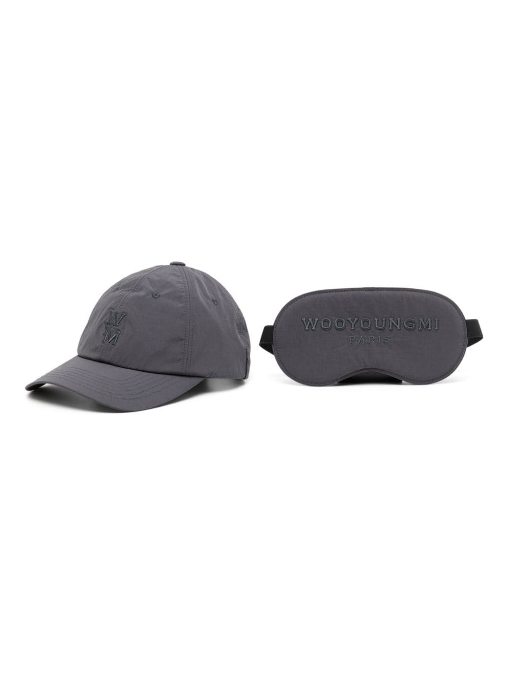 Wooyoungmi logo-embroidered taffeta hat set - Grey von Wooyoungmi