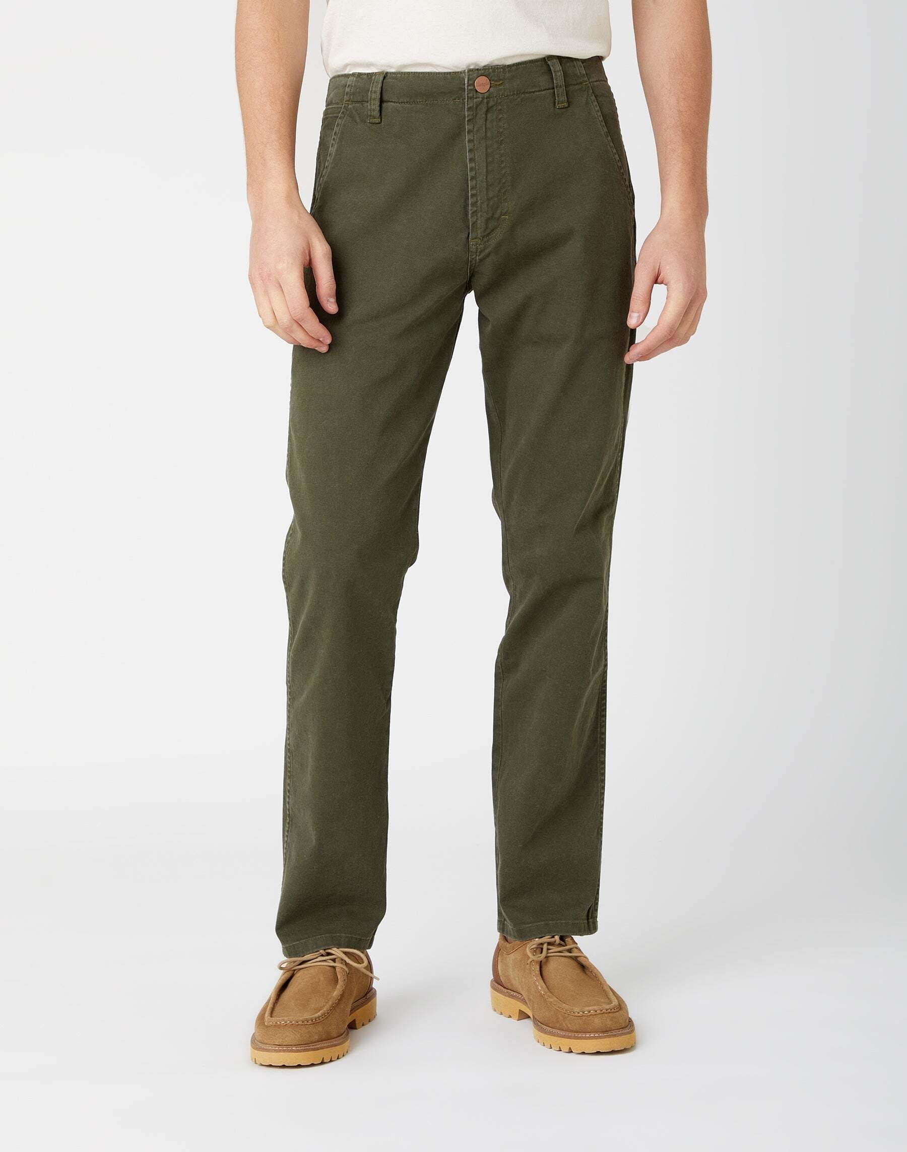 Chino Casey Jones Herren Grün L32/W28 von Wrangler