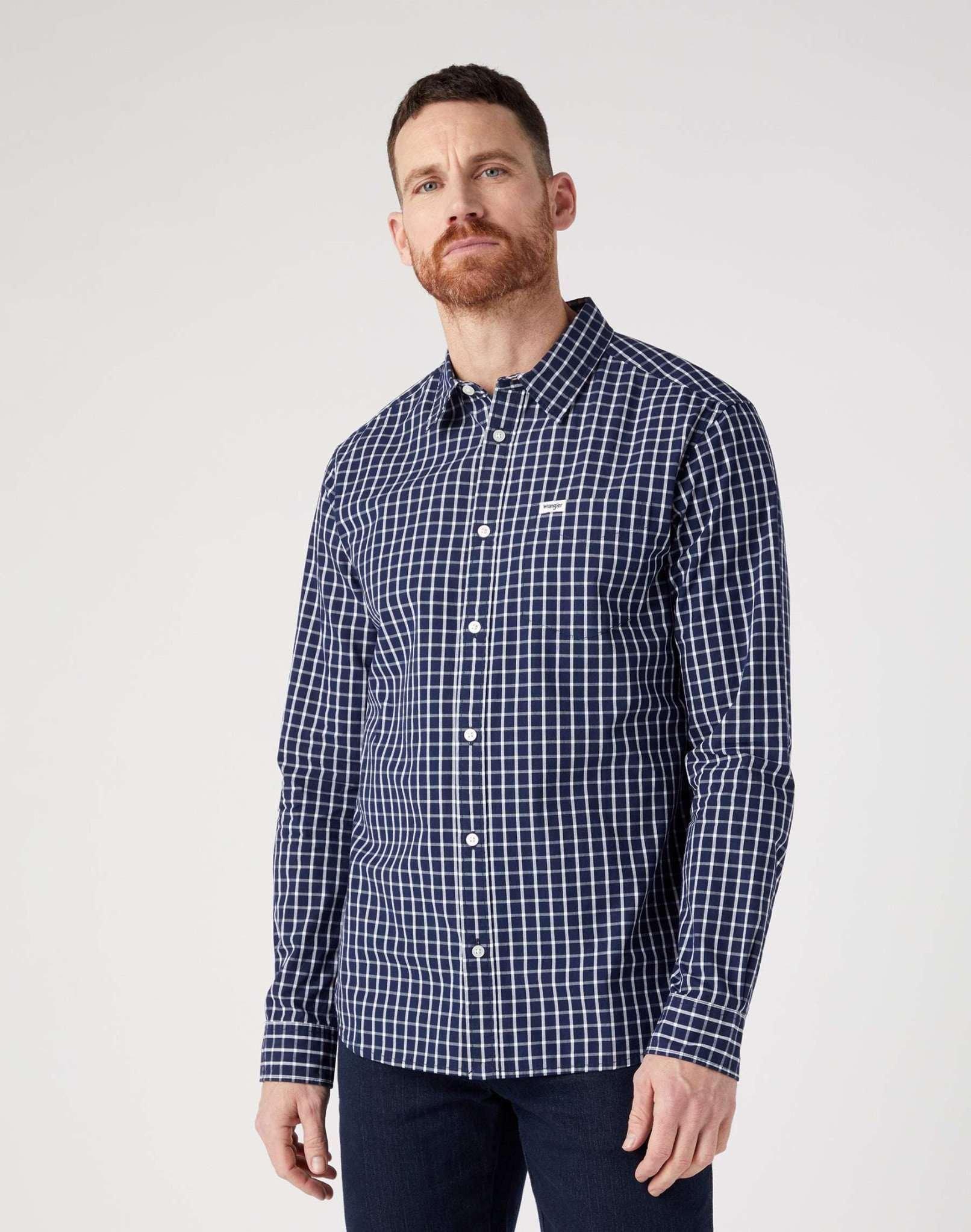 Hemden 1 Pocket Shirt Herren Blau M von Wrangler