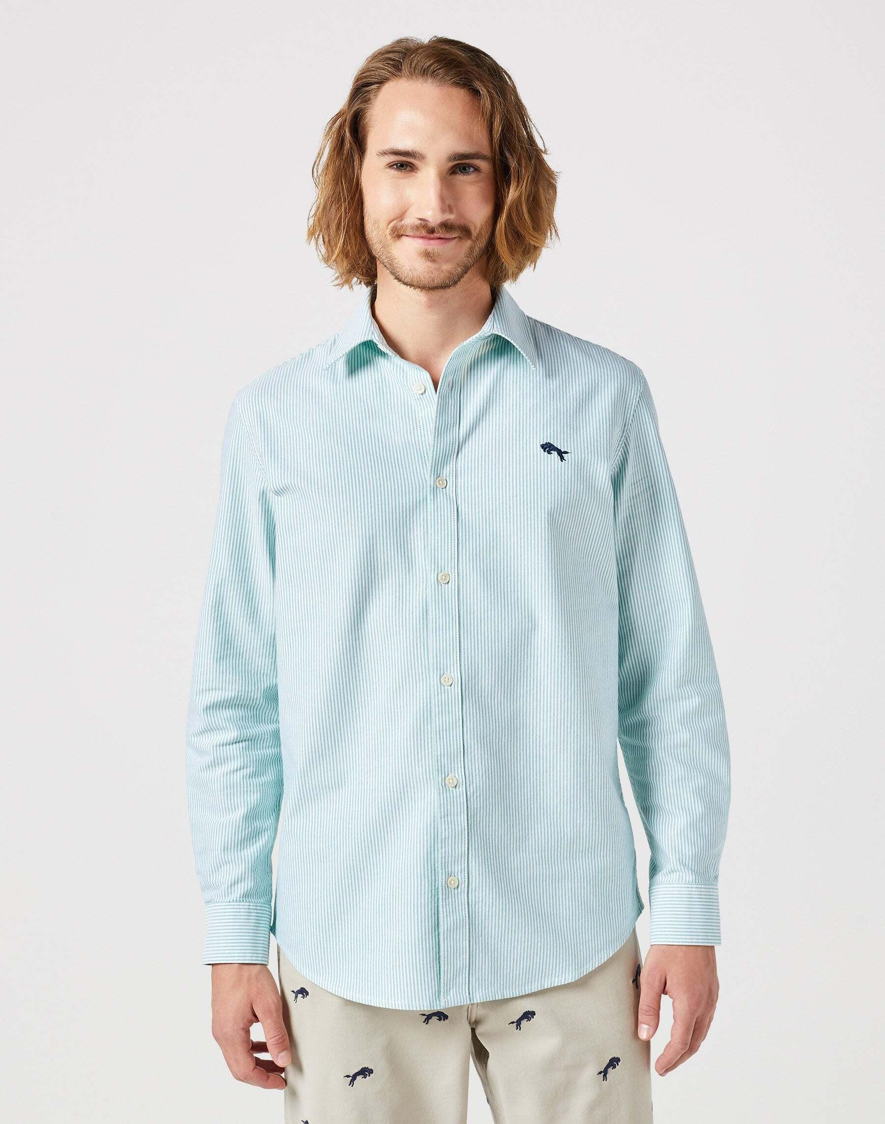 Hemden Longsleeves Shirt Herren Mint M von Wrangler