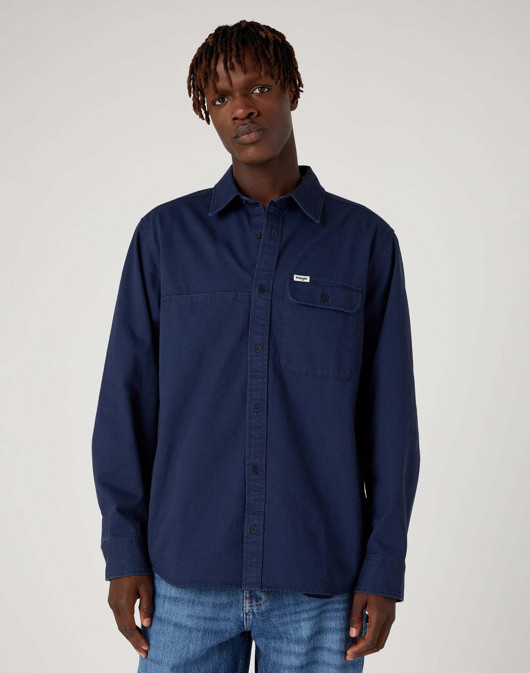 Hemden One Pocket Shacket Herren Blau XL von Wrangler