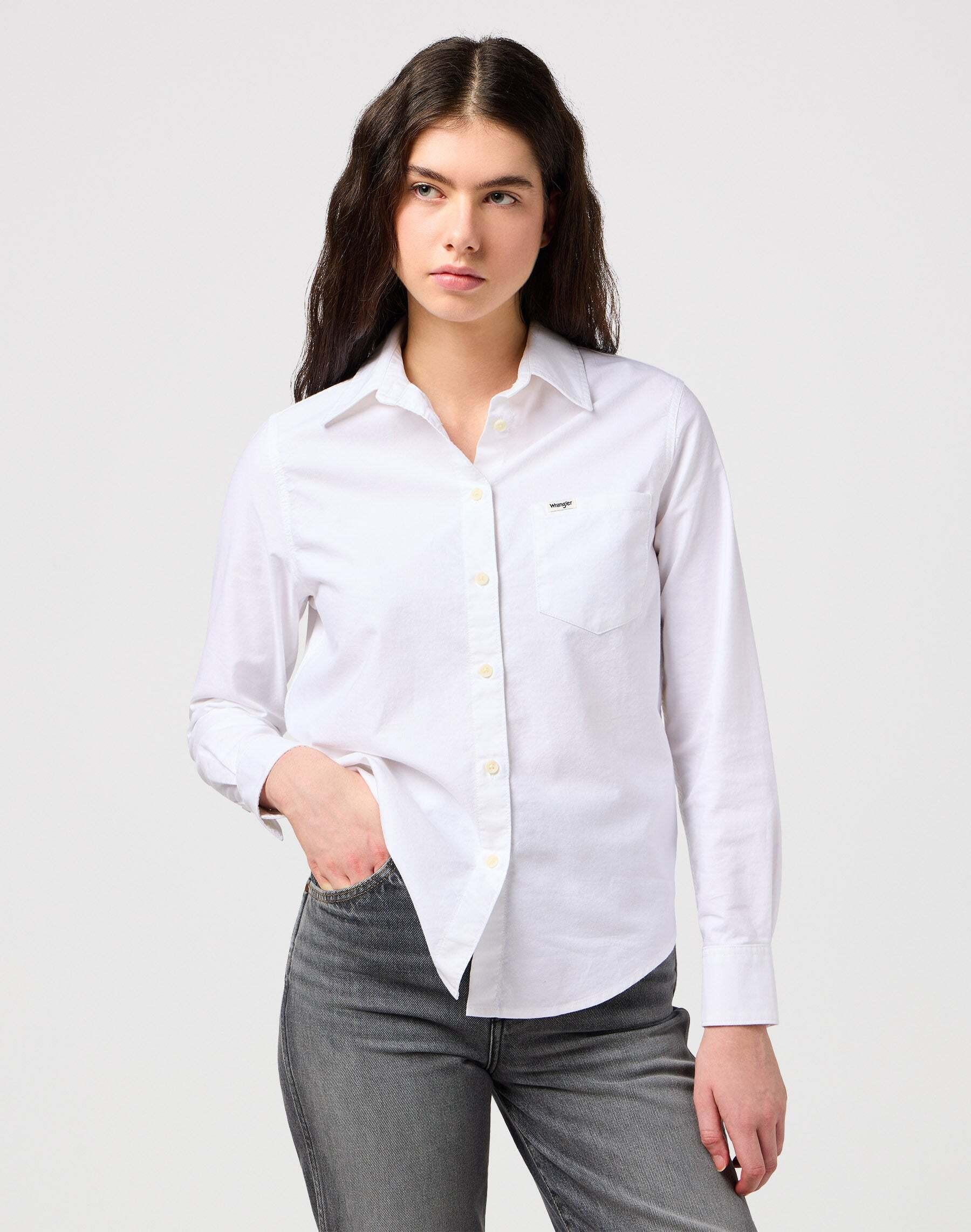 Hemden One Pocket Shirt Damen Weiss L von Wrangler