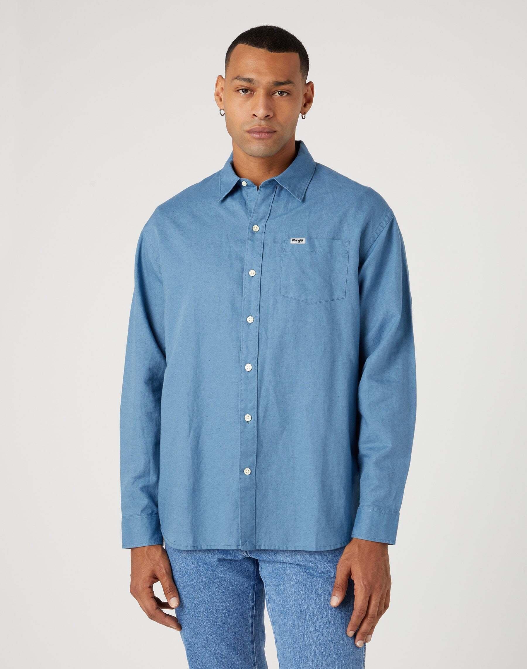 Hemden One Pocket Shirt Herren Blau M von Wrangler