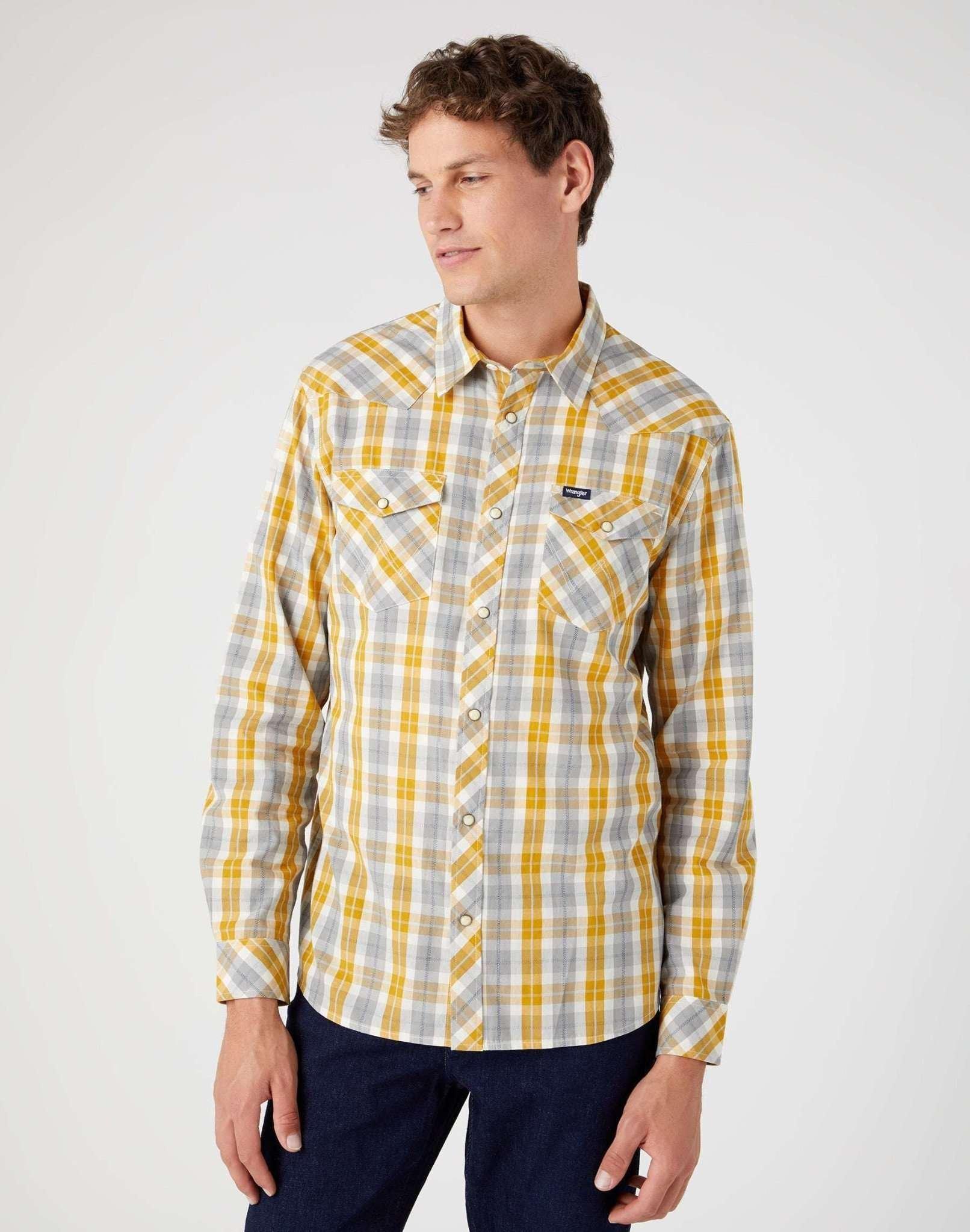 Hemden Western Shirt Herren Gelb Bunt M von Wrangler