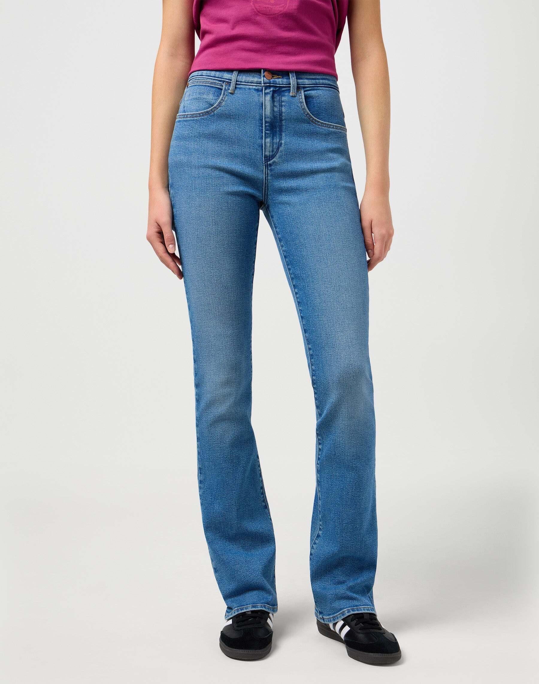 Jeans Bootcut Damen Hellblau L34/W31 von Wrangler