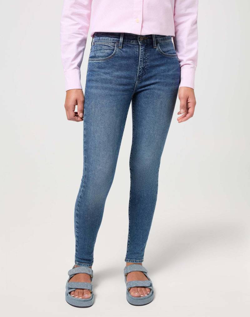 Jeans High Skinny Damen Blau W25 von Wrangler