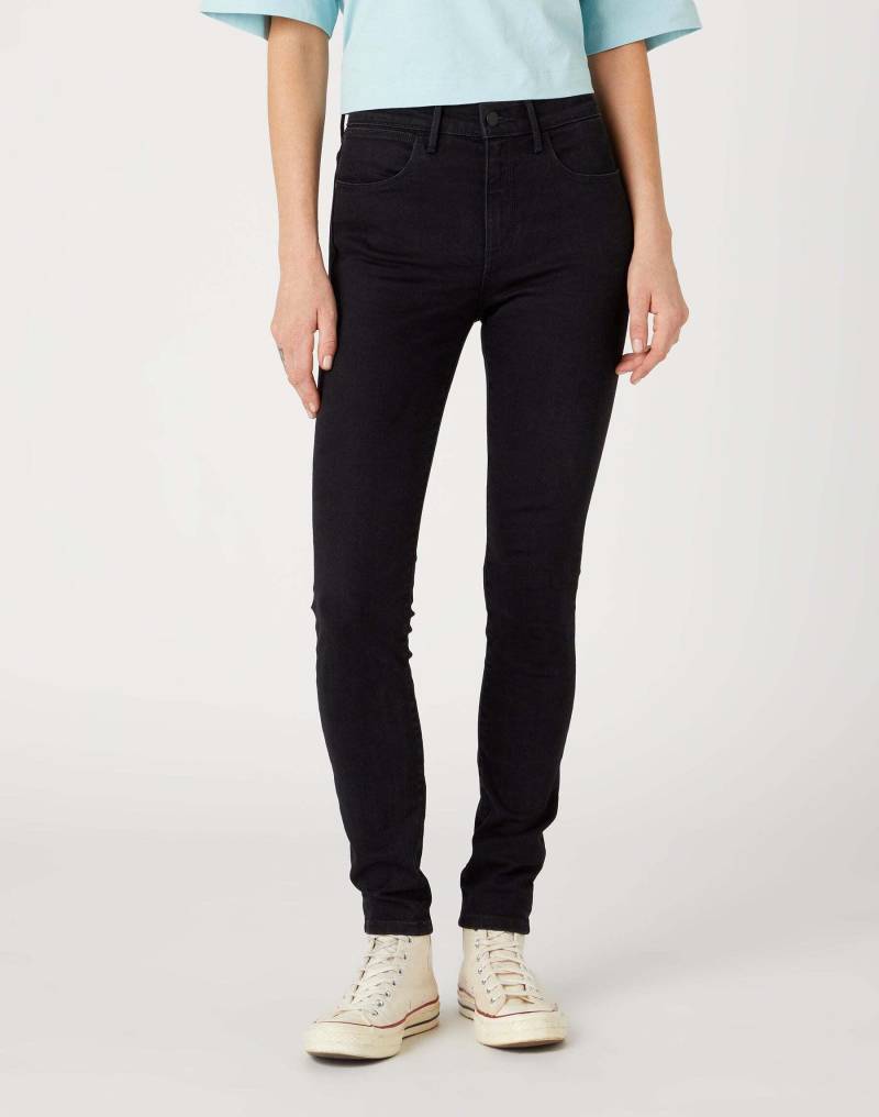 Jeans High Skinny Damen Schwarz L34/W27 von Wrangler