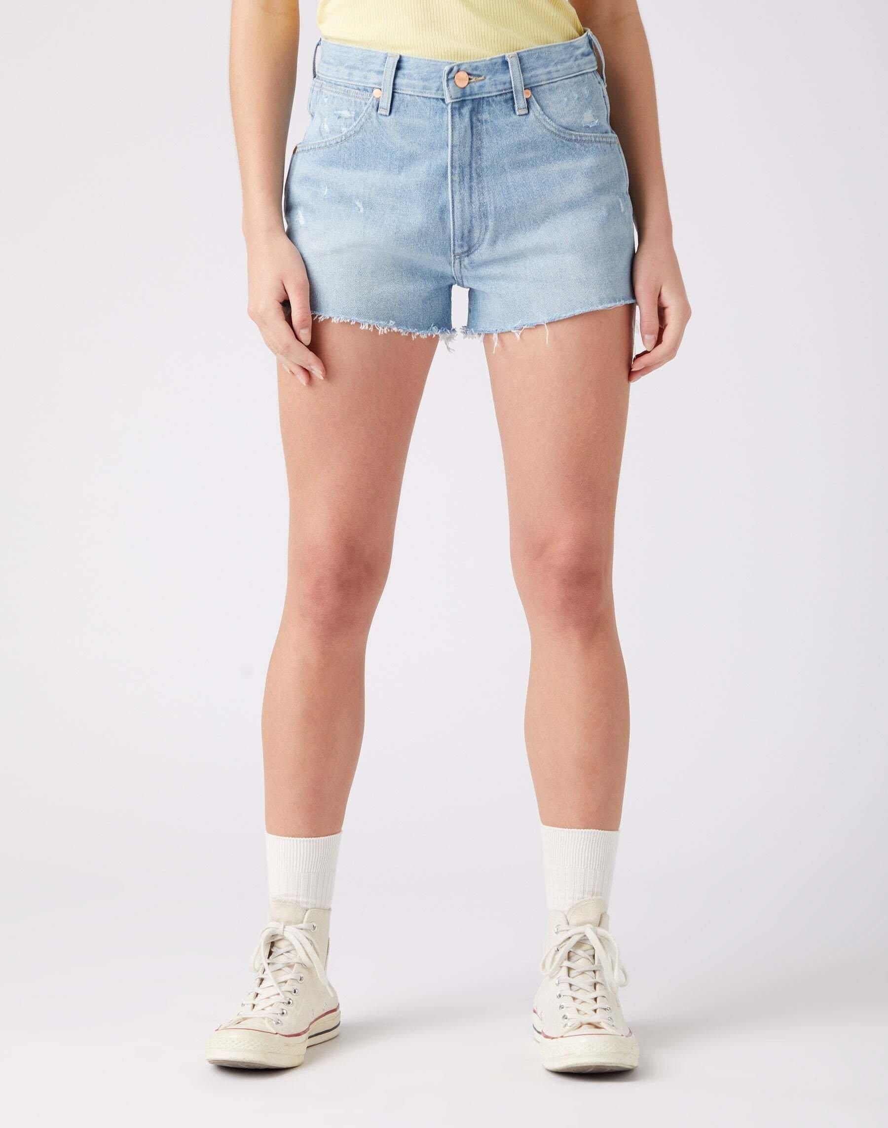 Jeans Shorts Festival Damen Hellblau W29 von Wrangler