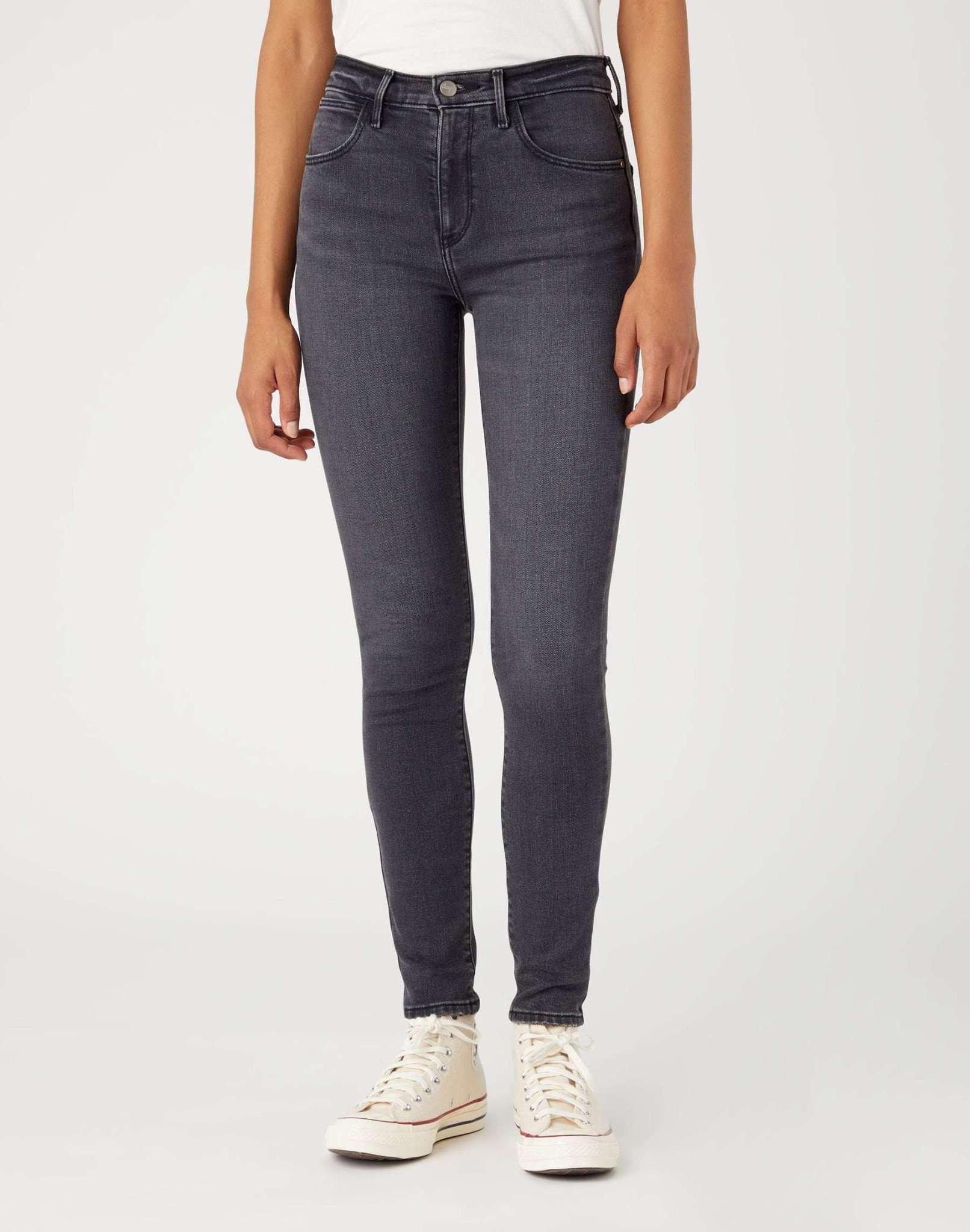 Jeans Skinny Fit High Skinny Damen Schwarz L34/W27 von Wrangler