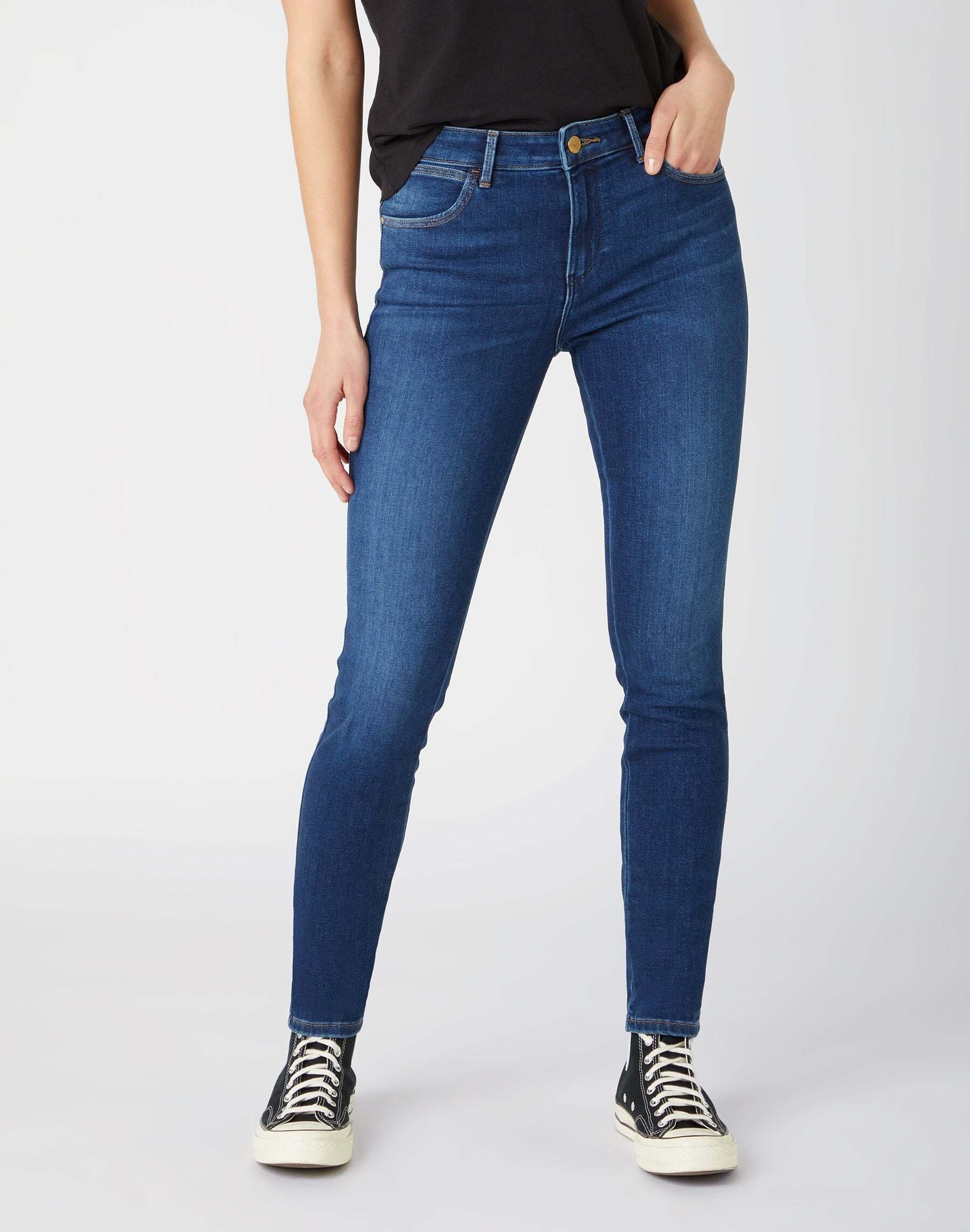 Jeans Skinny Fit Skinny Damen Blau Denim L32/W25 von Wrangler