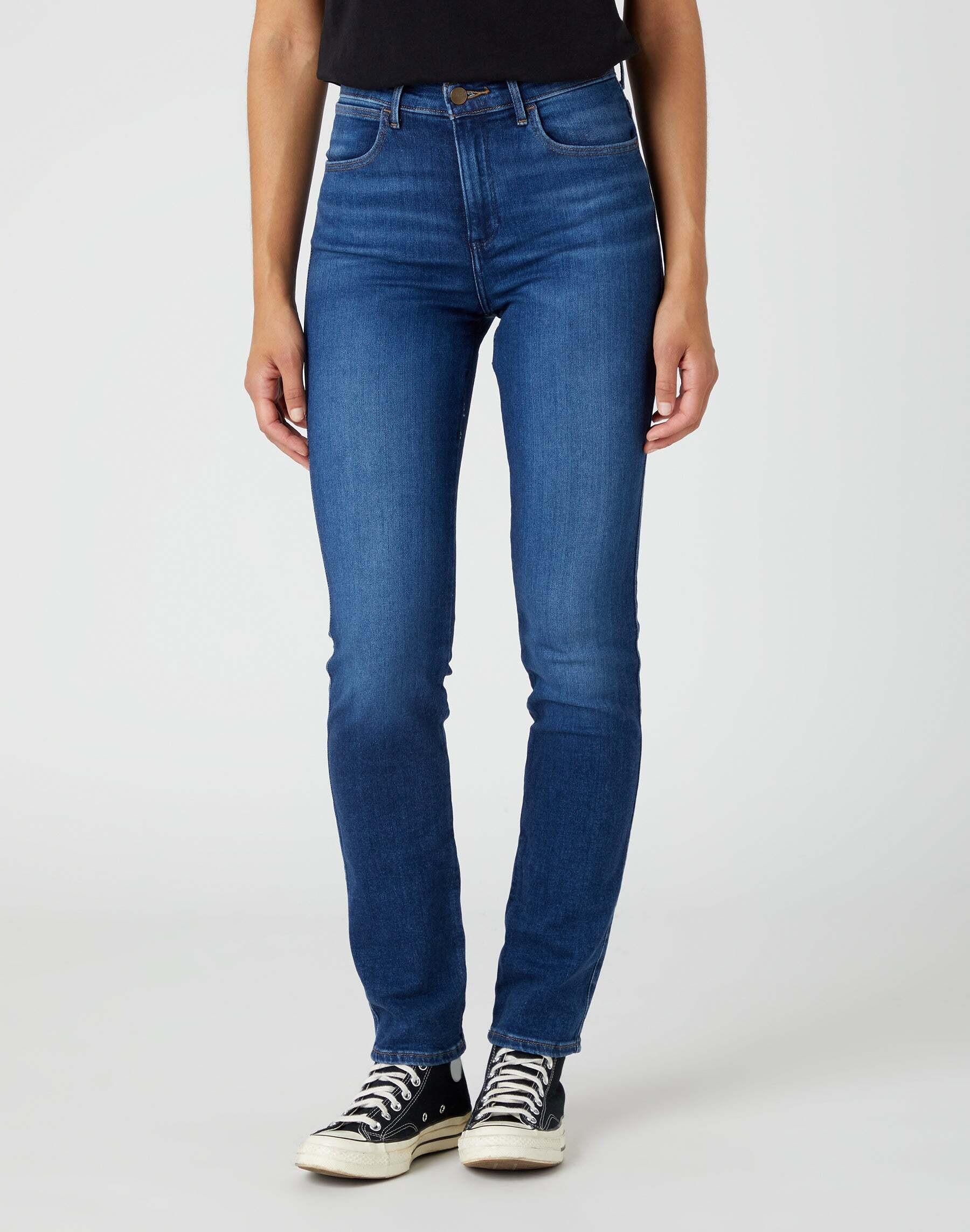 Jeans Slim Damen Blau Denim L30/W28 von Wrangler