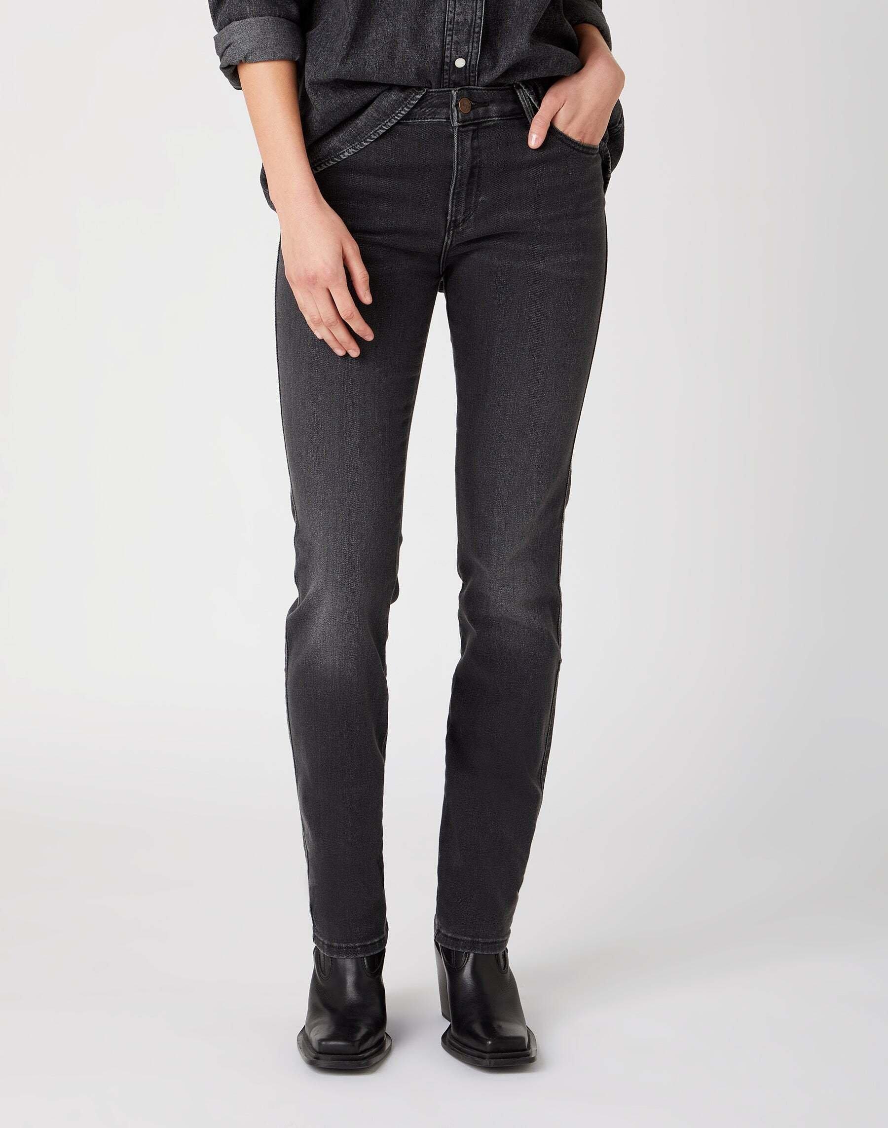 Jeans Slim Fit Slim Damen Schwarz L34/W28 von Wrangler