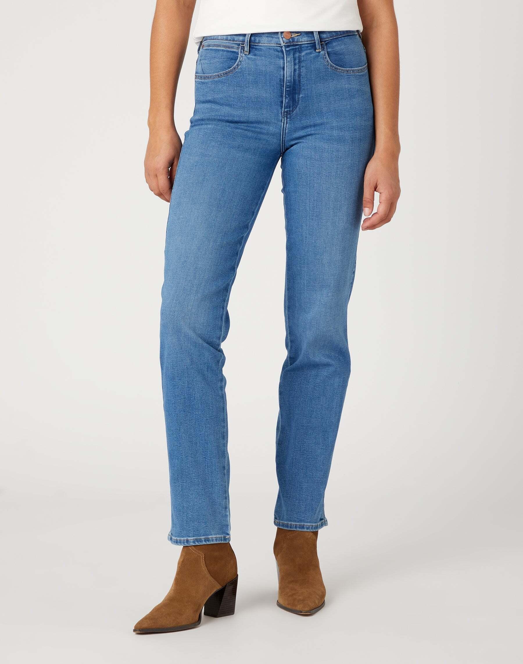 Jeans Straight Damen Hellblau L30/W31 von Wrangler