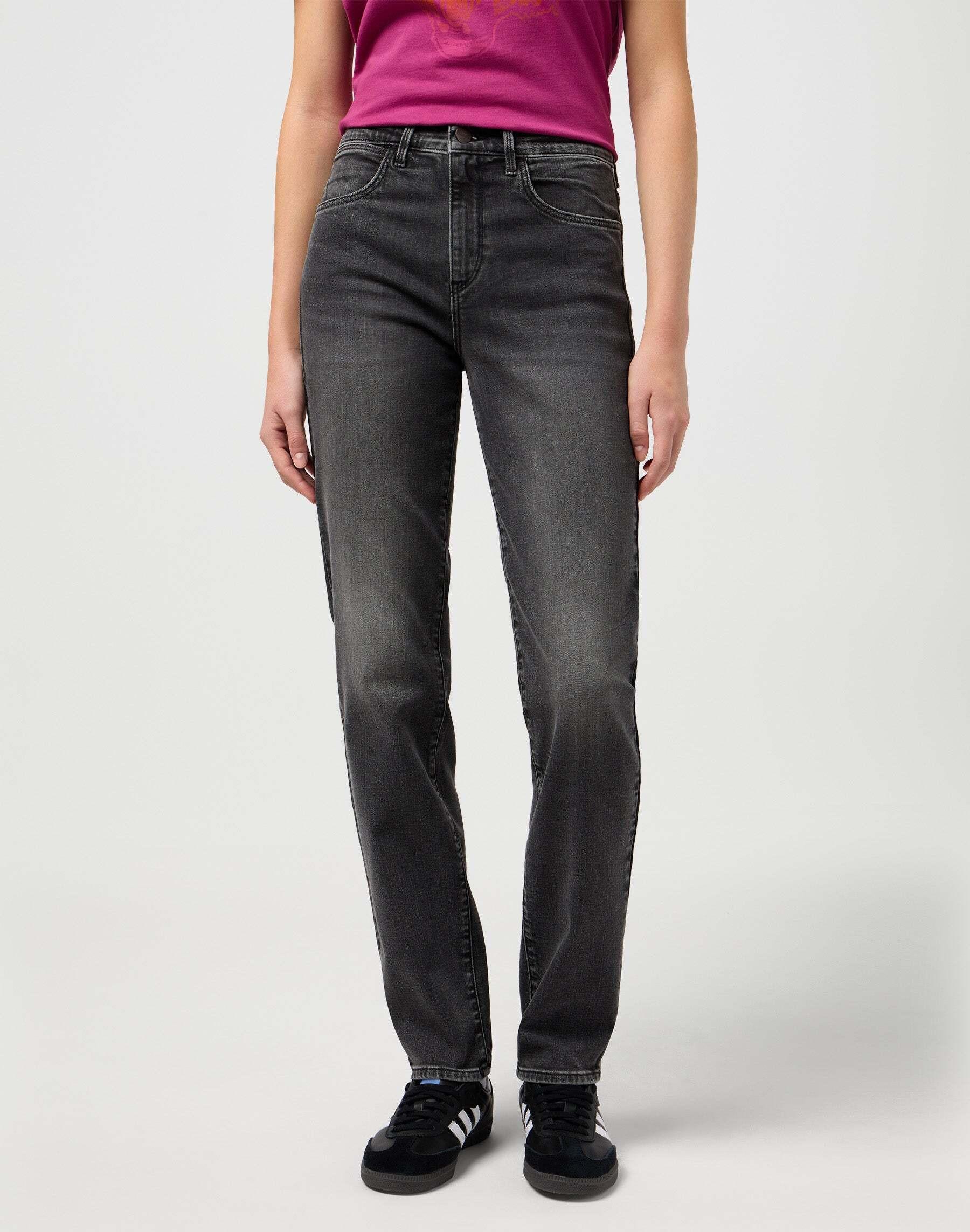 Jeans Straight Damen Taubengrau W26 von Wrangler