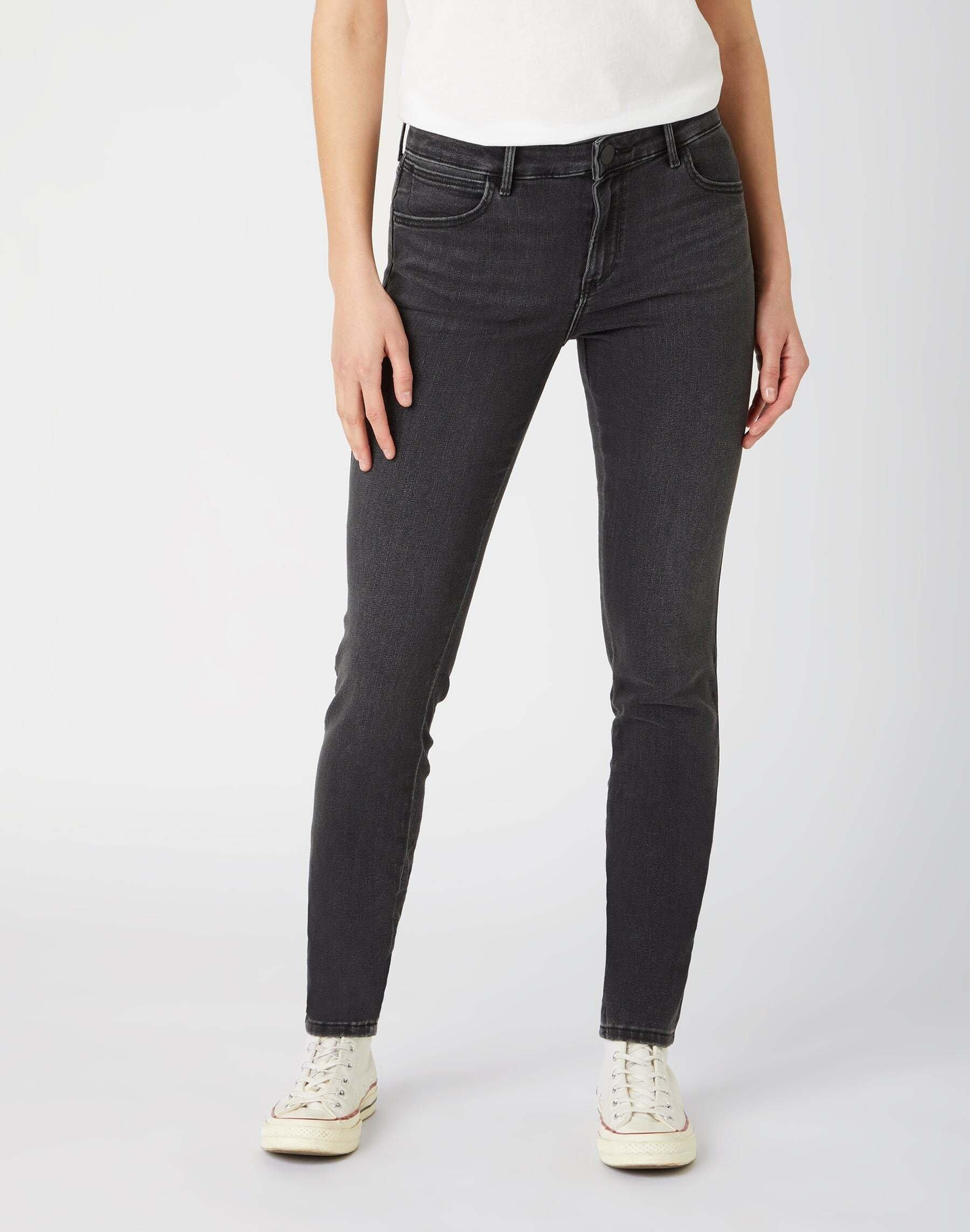 Jeans Skinny Fit Skinny Damen Schwarz Leicht L32/W25 von Wrangler