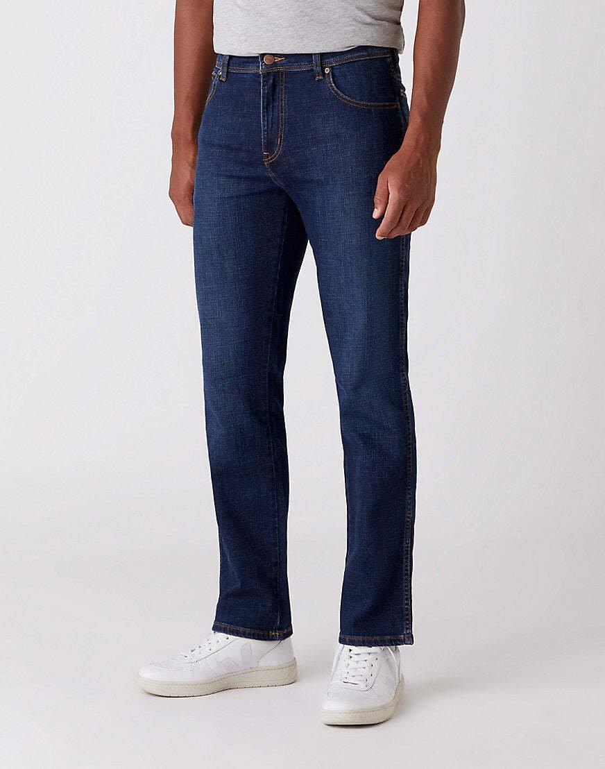Jeans Straight Leg Texas Slim Herren Blau Denim L34/W31 von Wrangler