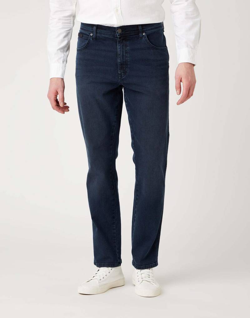 Jeans Straight Leg Texas Slim Herren Marine L34/W30 von Wrangler