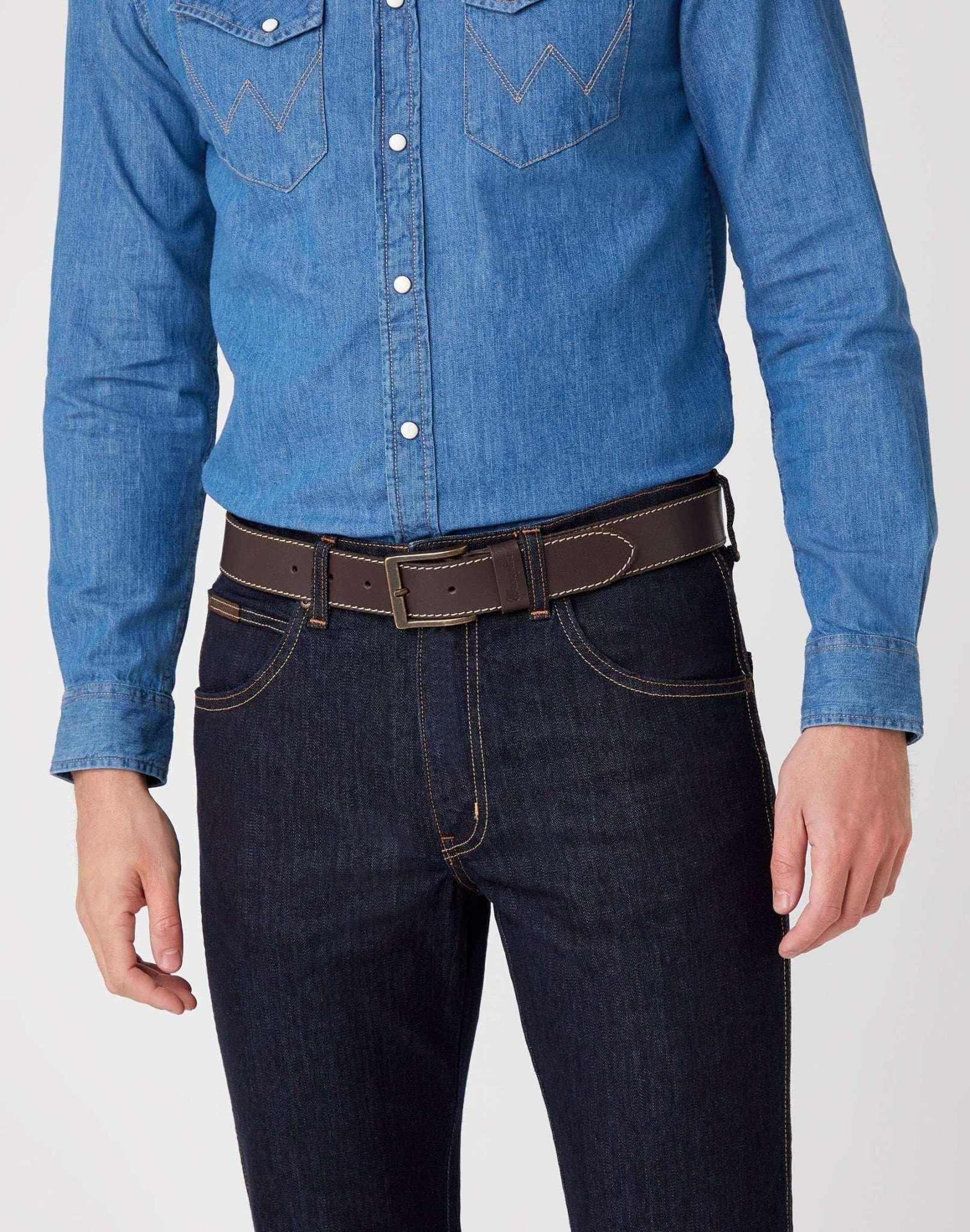 Gürtel Stitched Herren Braun 100 von Wrangler