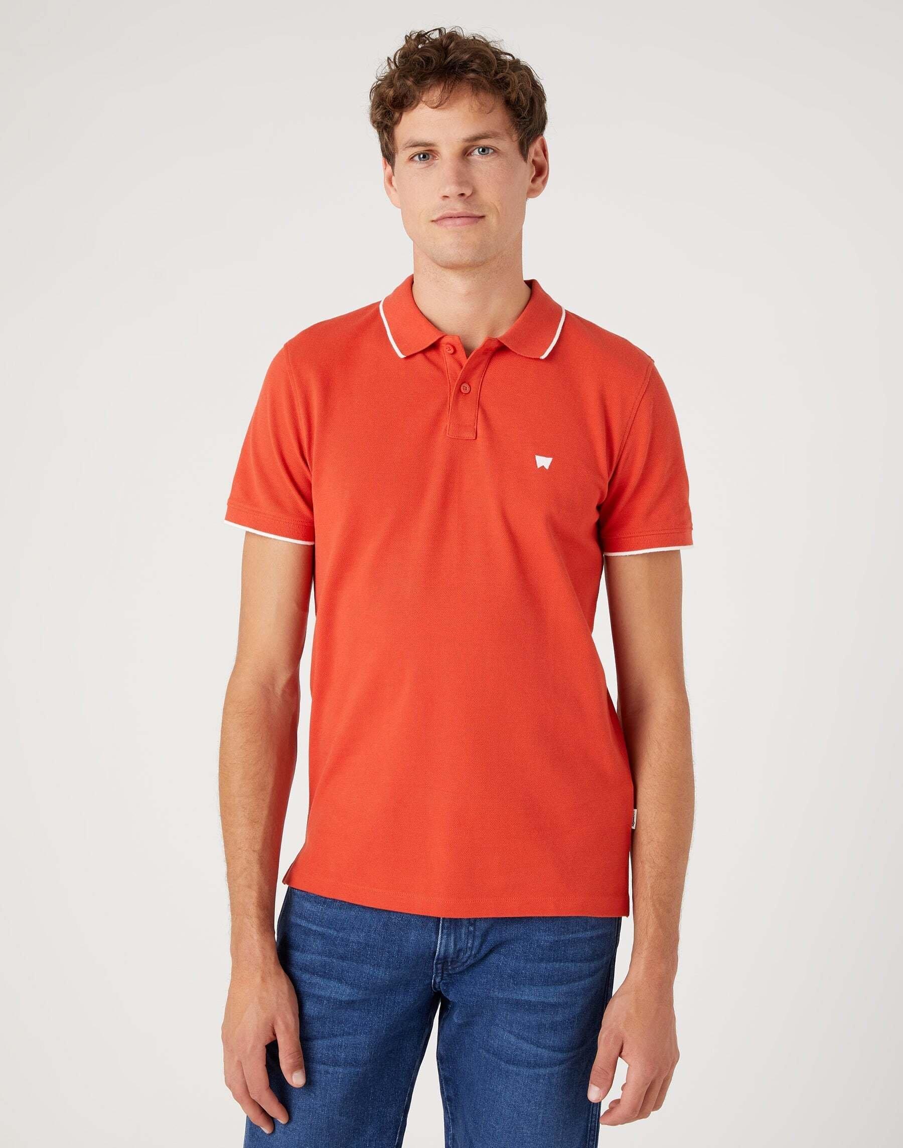 Polo Shirt Herren Orange L von Wrangler