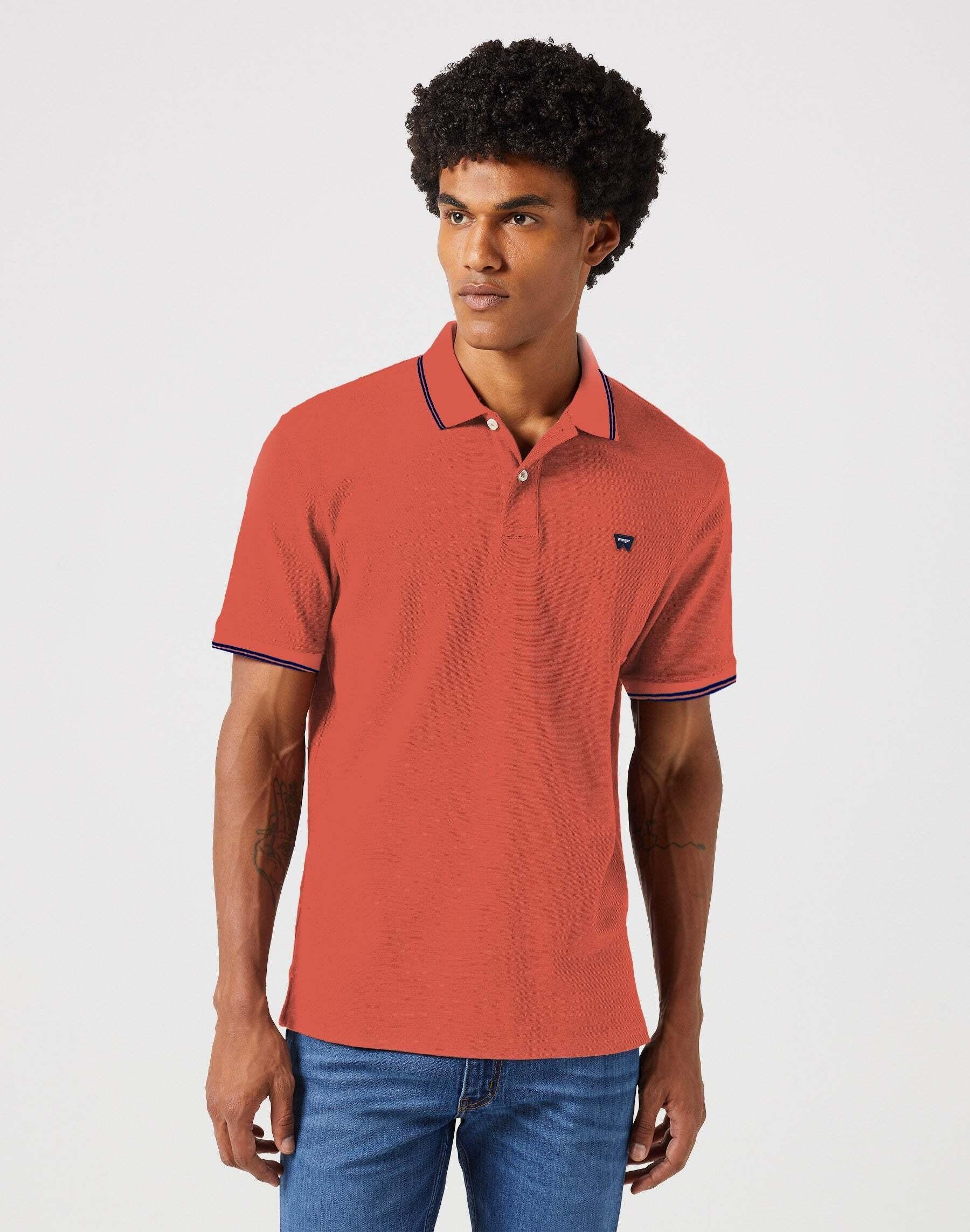 Polos Polo Shirt Herren Orange S von Wrangler