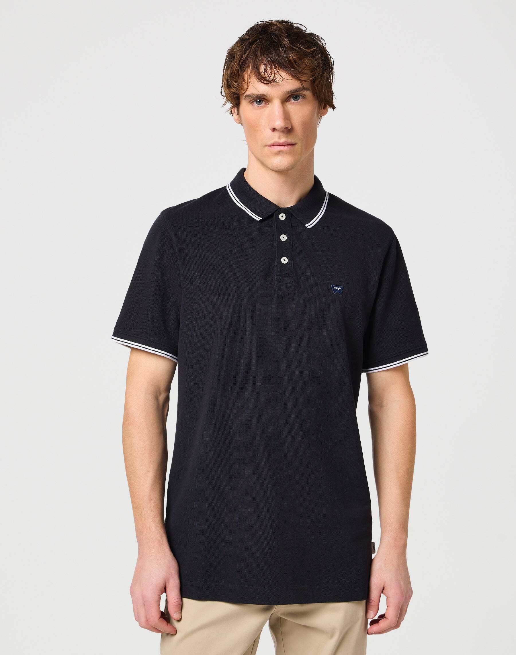 Polos Polo Shirt Herren Schwarz M von Wrangler