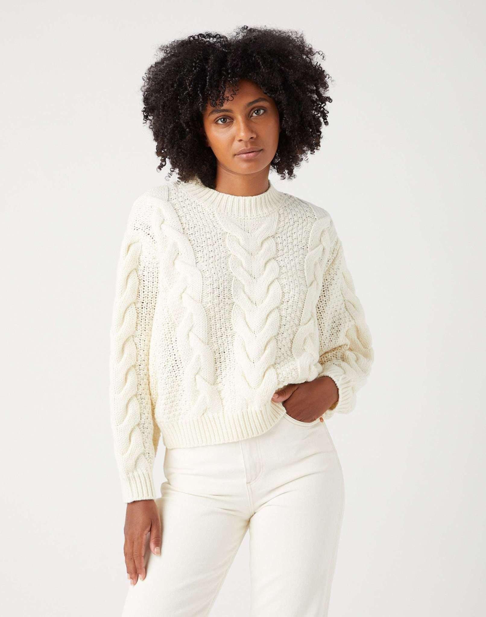 Pullover Crew Neck Cable Knit Damen Weiss XS von Wrangler