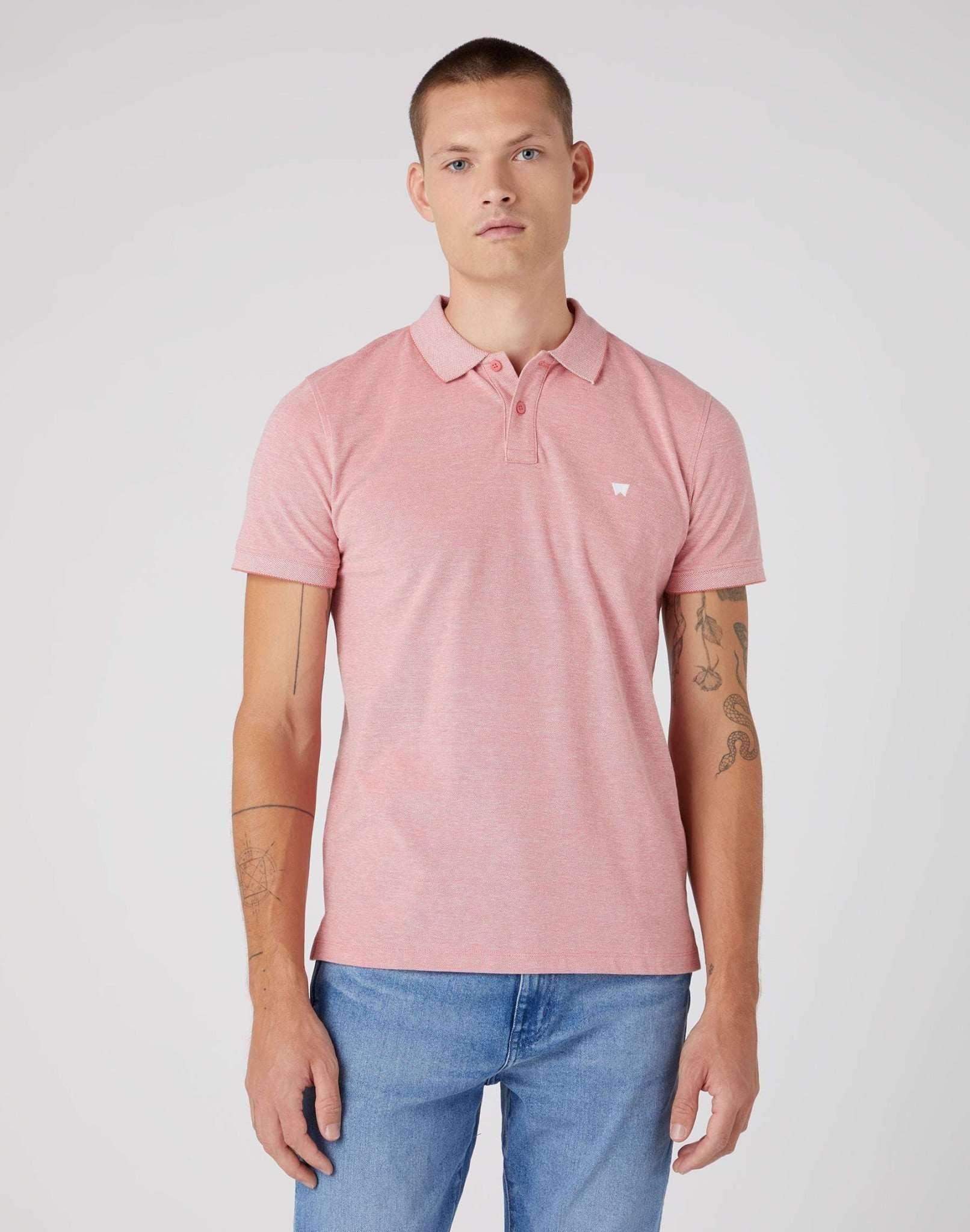 Refined Polo Shirt Herren Rosa L von Wrangler