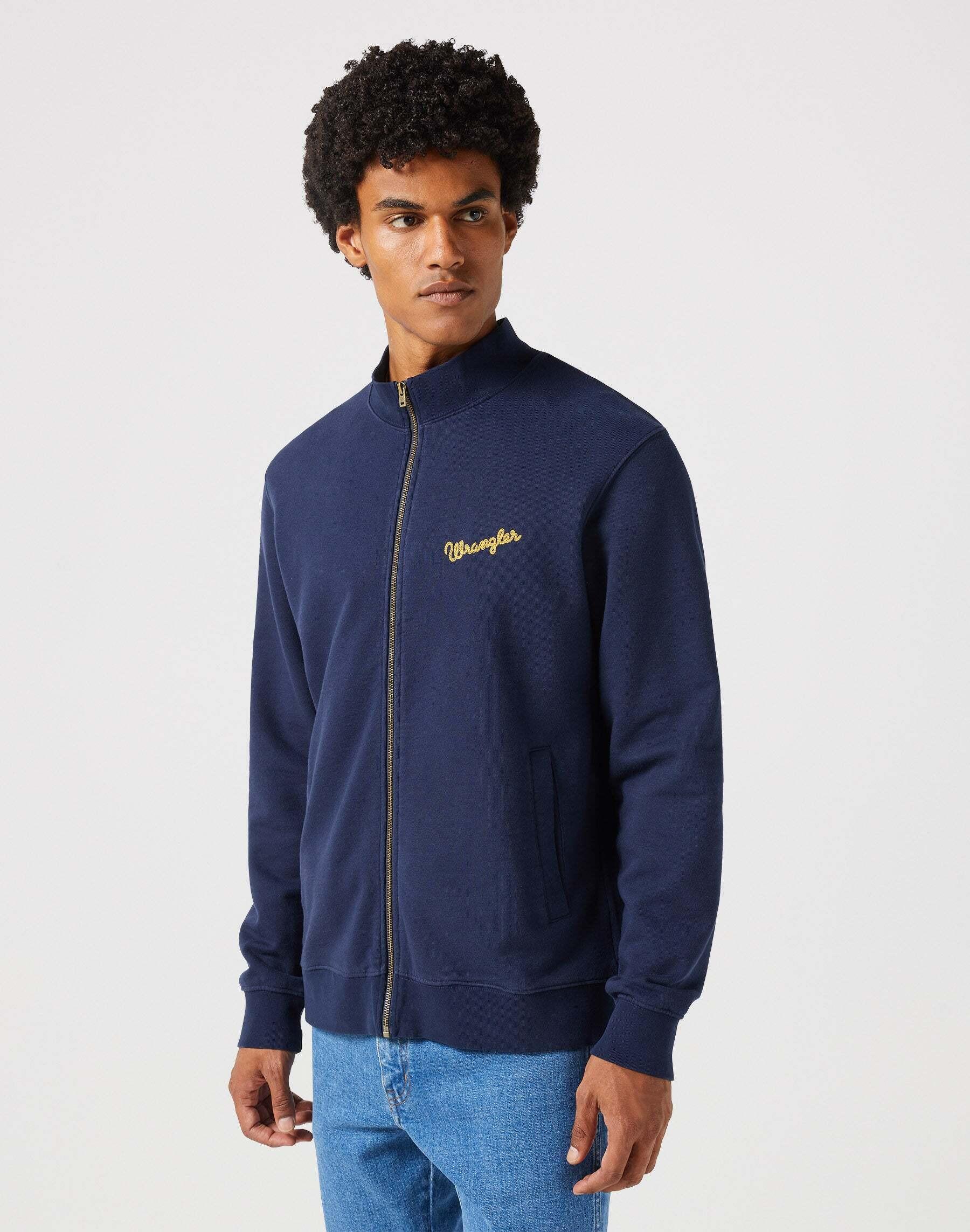 Sweatshirts Funnel Neck Zip Herren Blau L von Wrangler