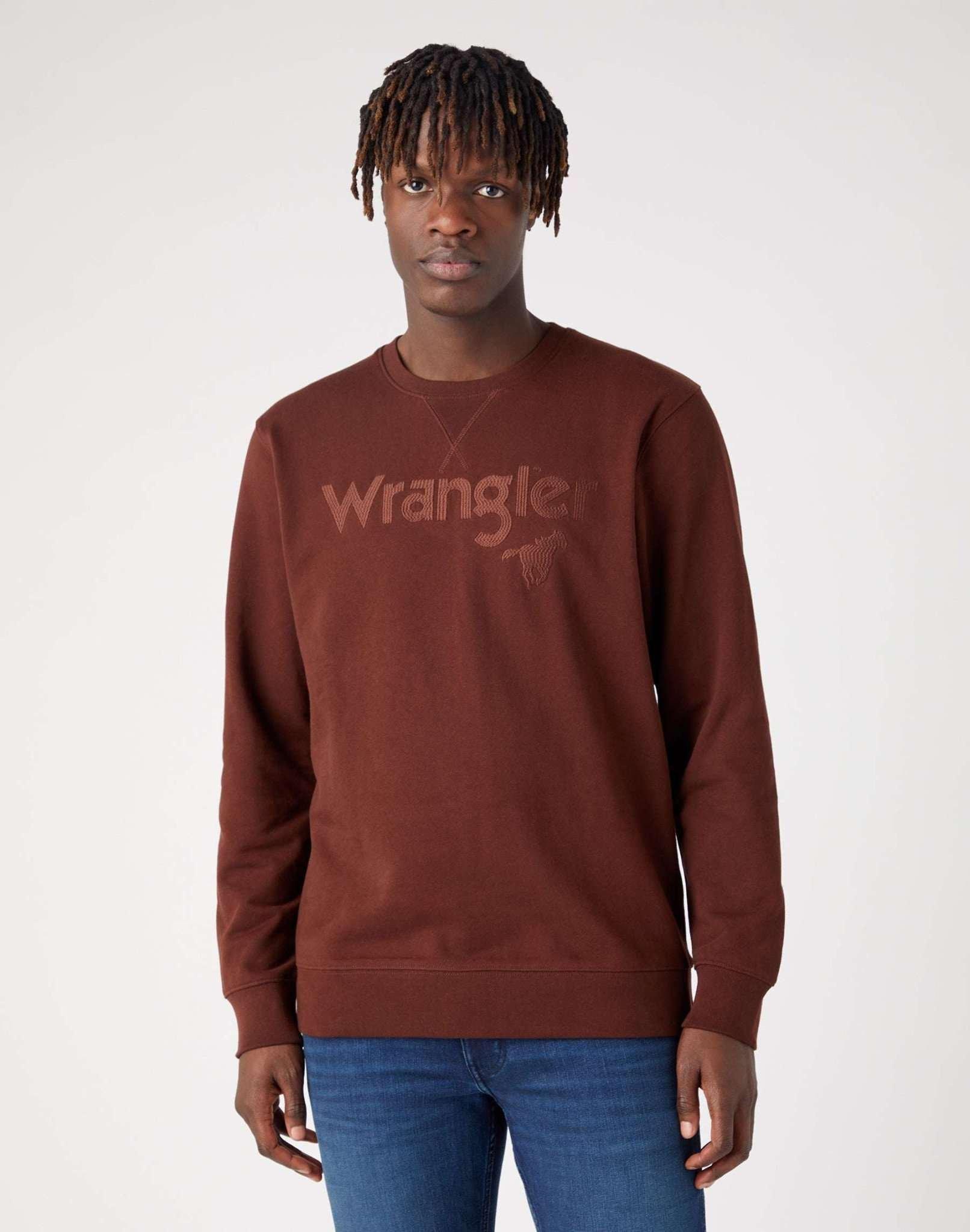 Sweatshirts Logo Crew Sweat Herren Braun M von Wrangler