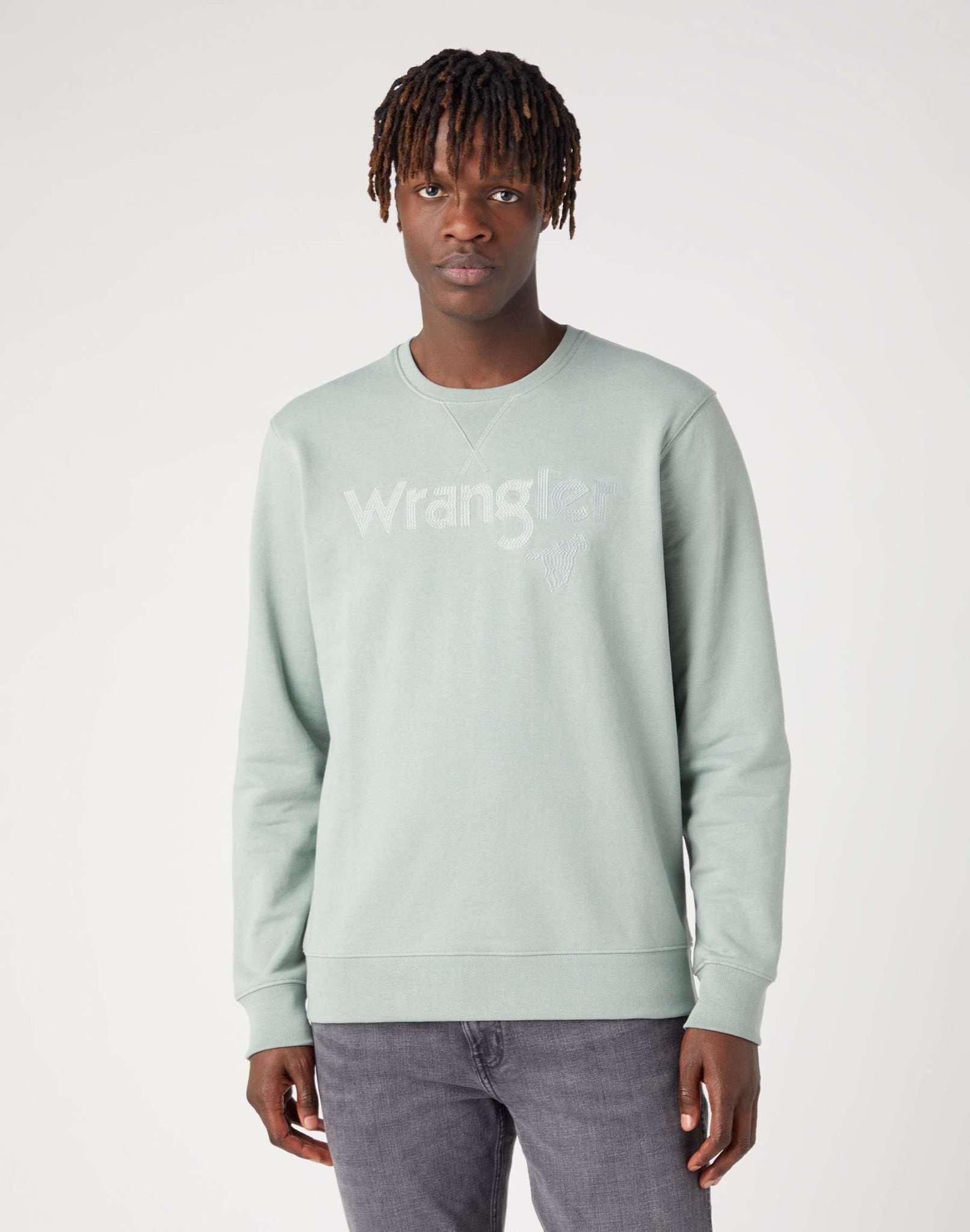 Sweatshirts Logo Crew Sweat Herren Grün L von Wrangler