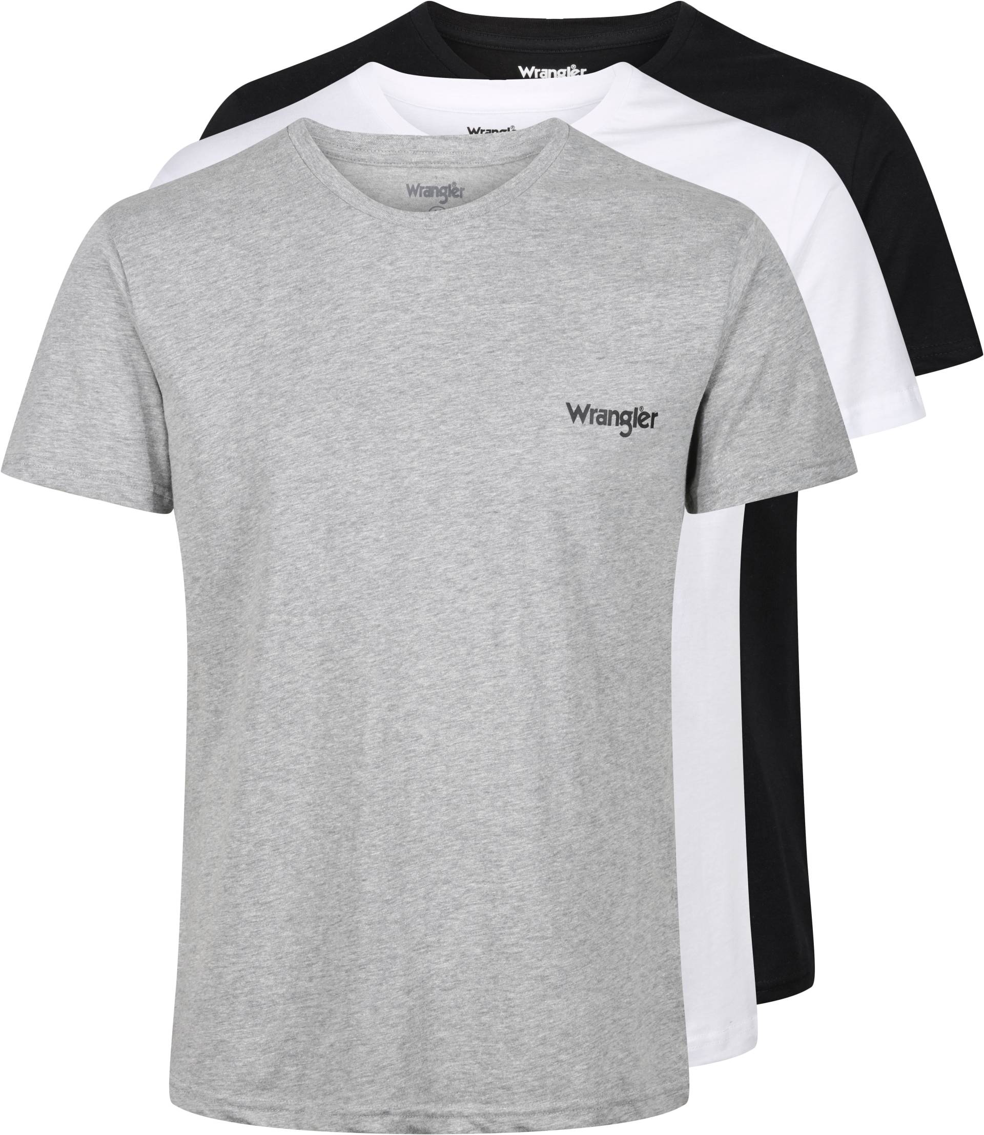 Wrangler T-Shirt »"Foster"«, (3er-Pack), mit Logoschriftzug und Rundhalsausschnitt von Wrangler