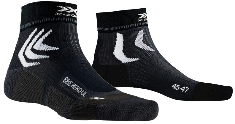 X-SOCKS Bike Hero Ultra light Unisex - opal black / arctic white (Grösse: 39-41) von X-SOCKS
