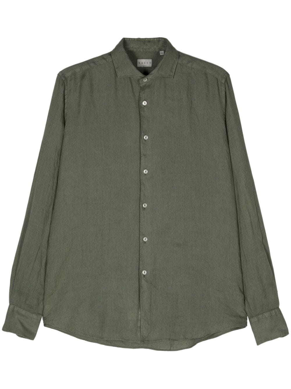 Xacus classic-collar linen shirt - Green von Xacus