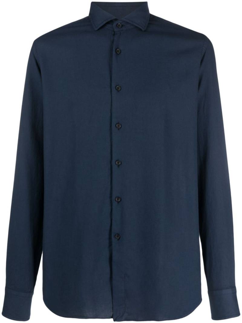 Xacus cutaway-collar cotton shirt - Blue von Xacus