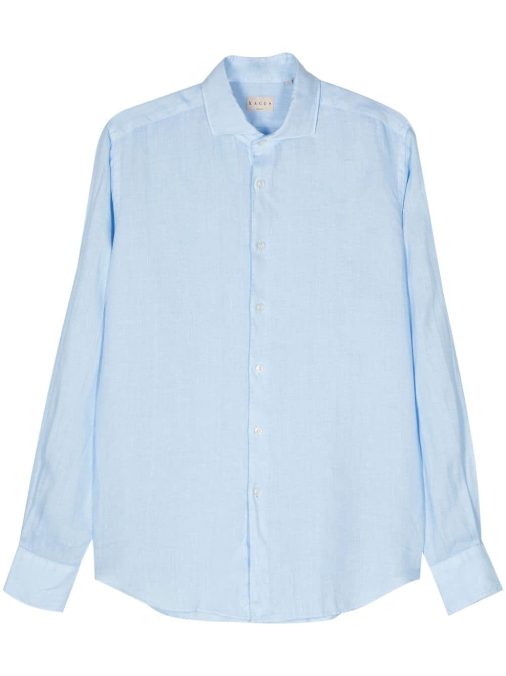 Xacus cutaway-collar linen shirt - Blue von Xacus