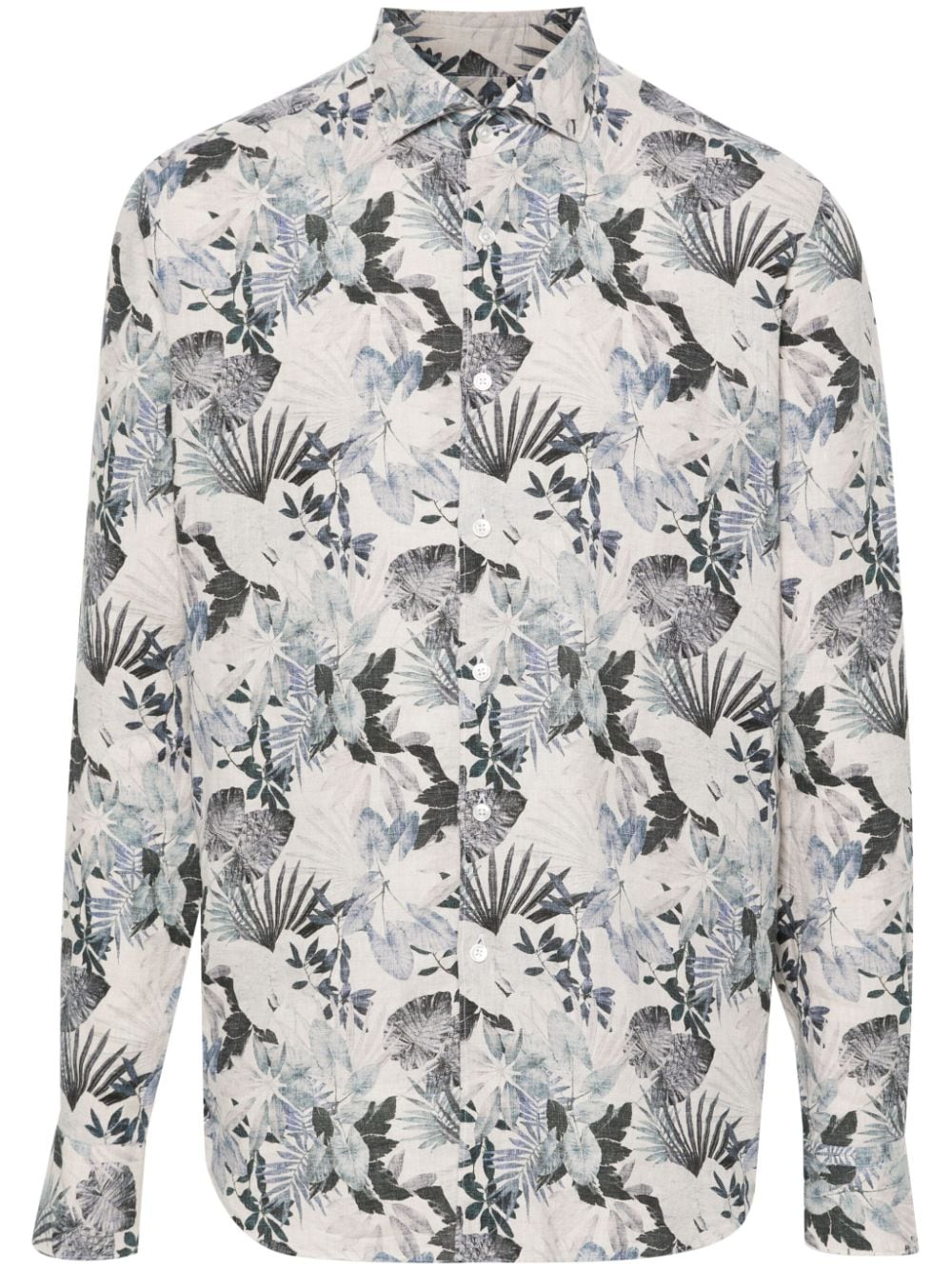 Xacus floral-print linen shirt - Neutrals von Xacus