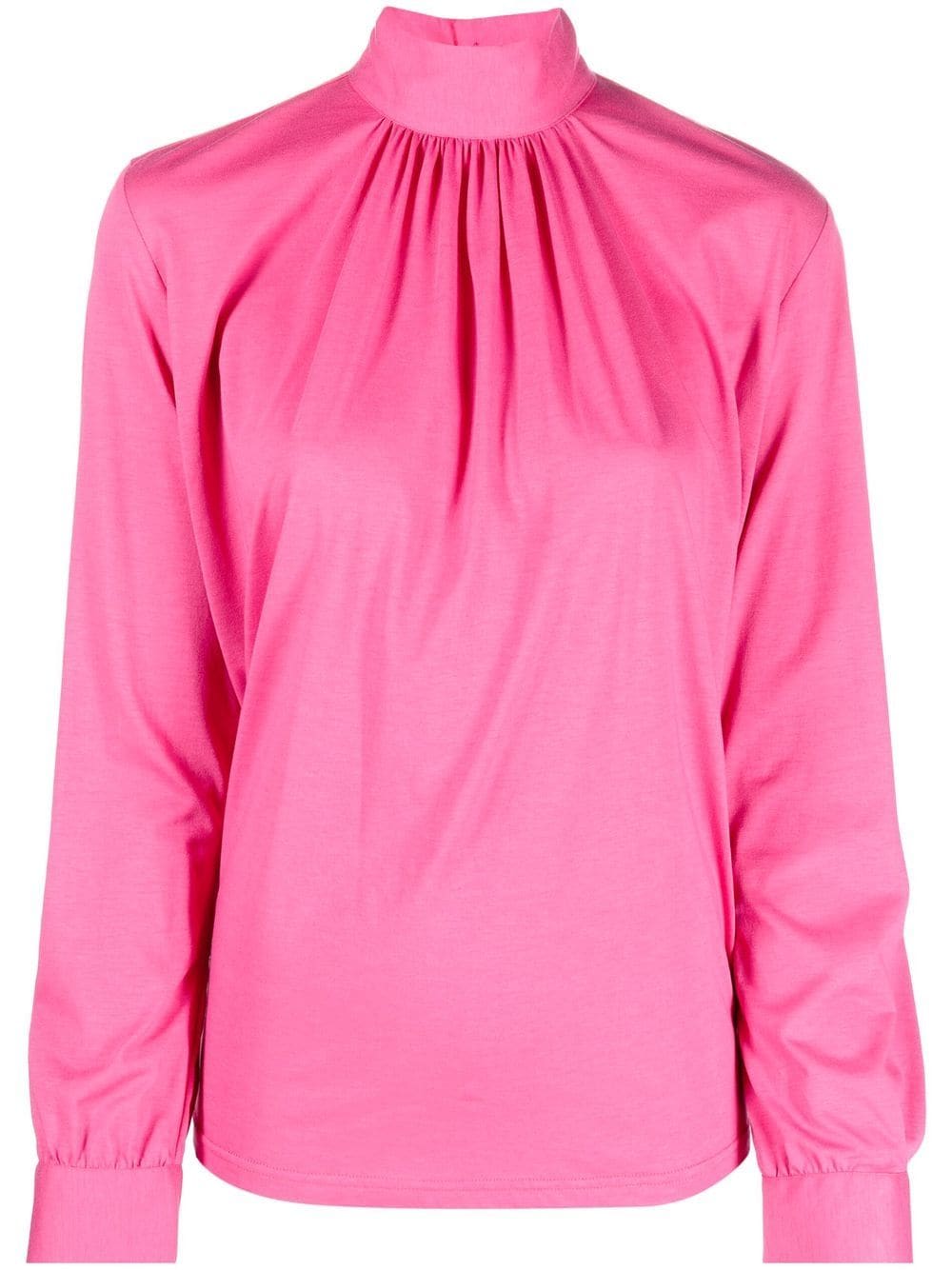 Xacus gathered-detail high neck blouse - Pink von Xacus