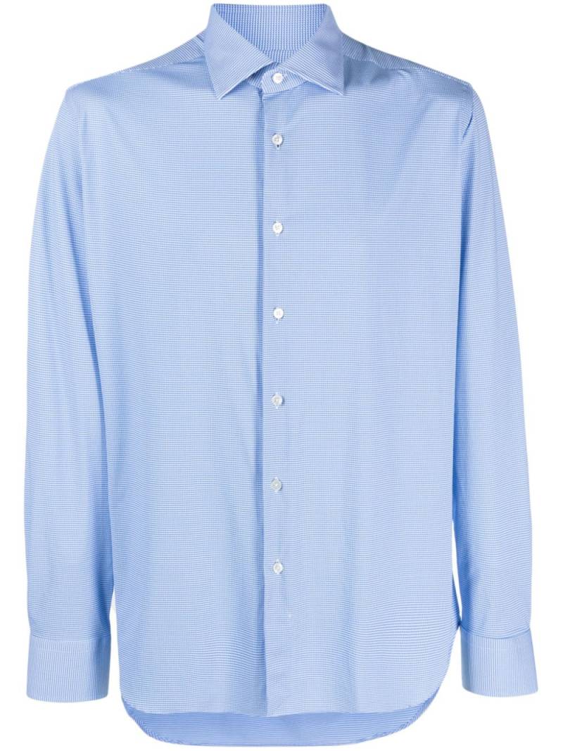 Xacus long-sleeve patterned-jacquard shirt - Blue von Xacus