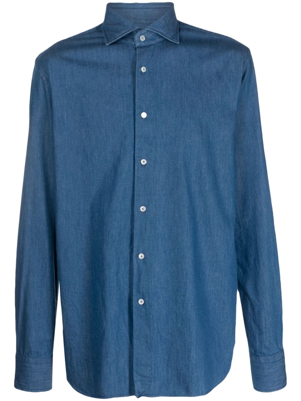 Xacus spread-collar cotton shirt - Blue von Xacus