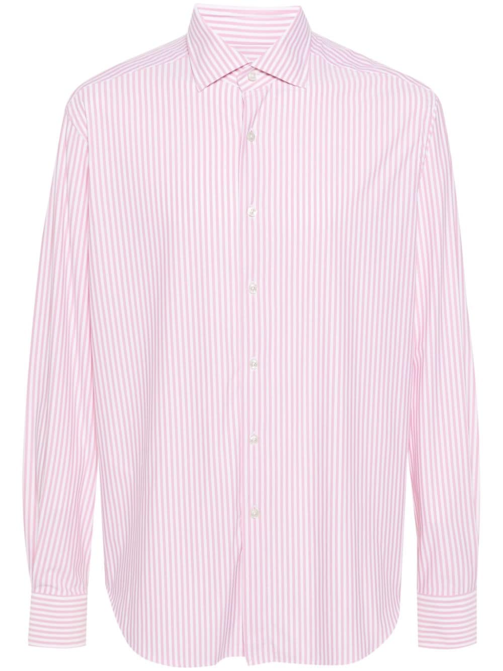 Xacus vertical-striped shirt - Pink von Xacus