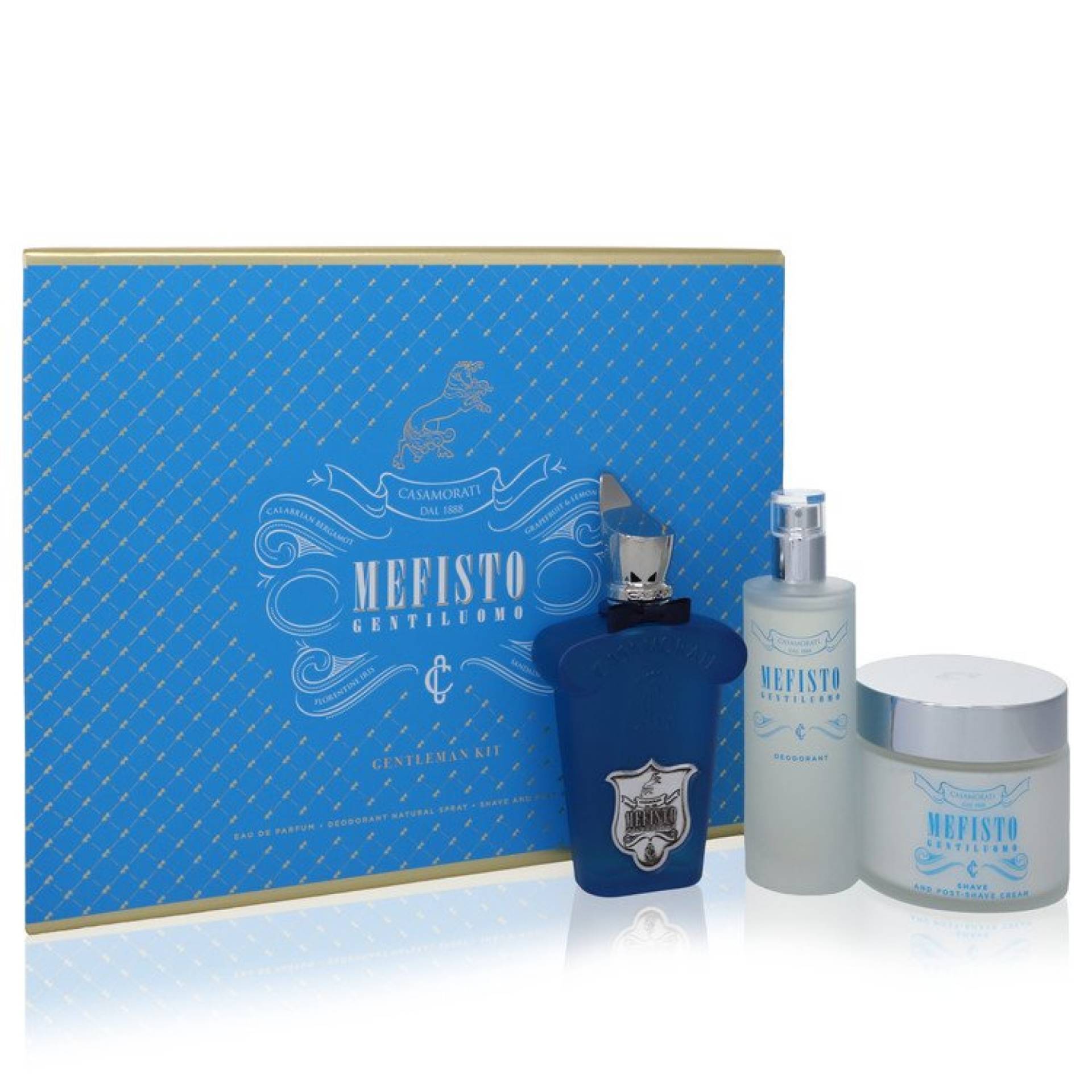 Xerjoff Mefisto Gentiluomo Gift Set -- 100 ml Eau De Parfum Spray + 100 ml Deodorant Spray + 198 ml Shave and Post Shave Cream von Xerjoff